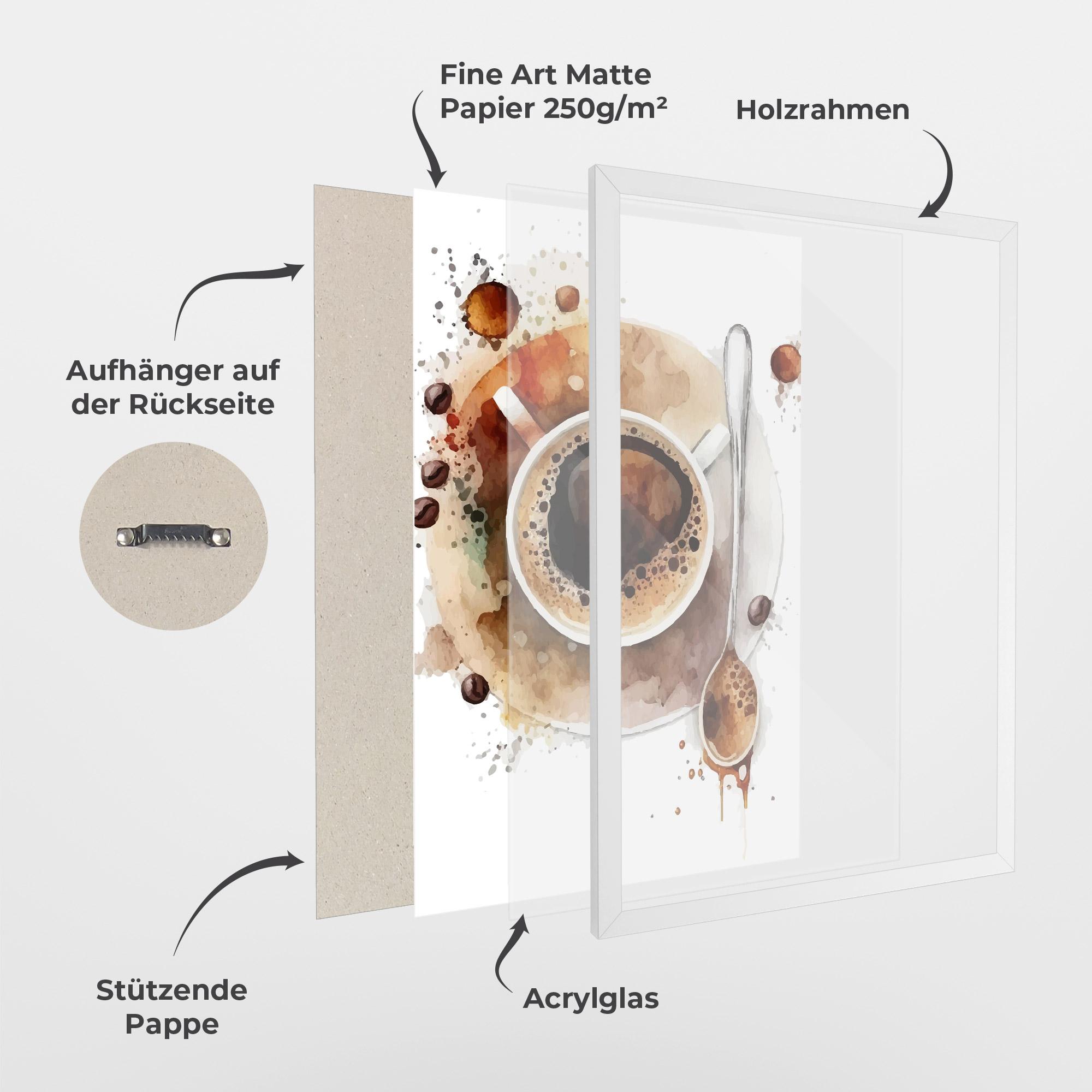 Gerahmte Poster Coffee Liquid mockup 1