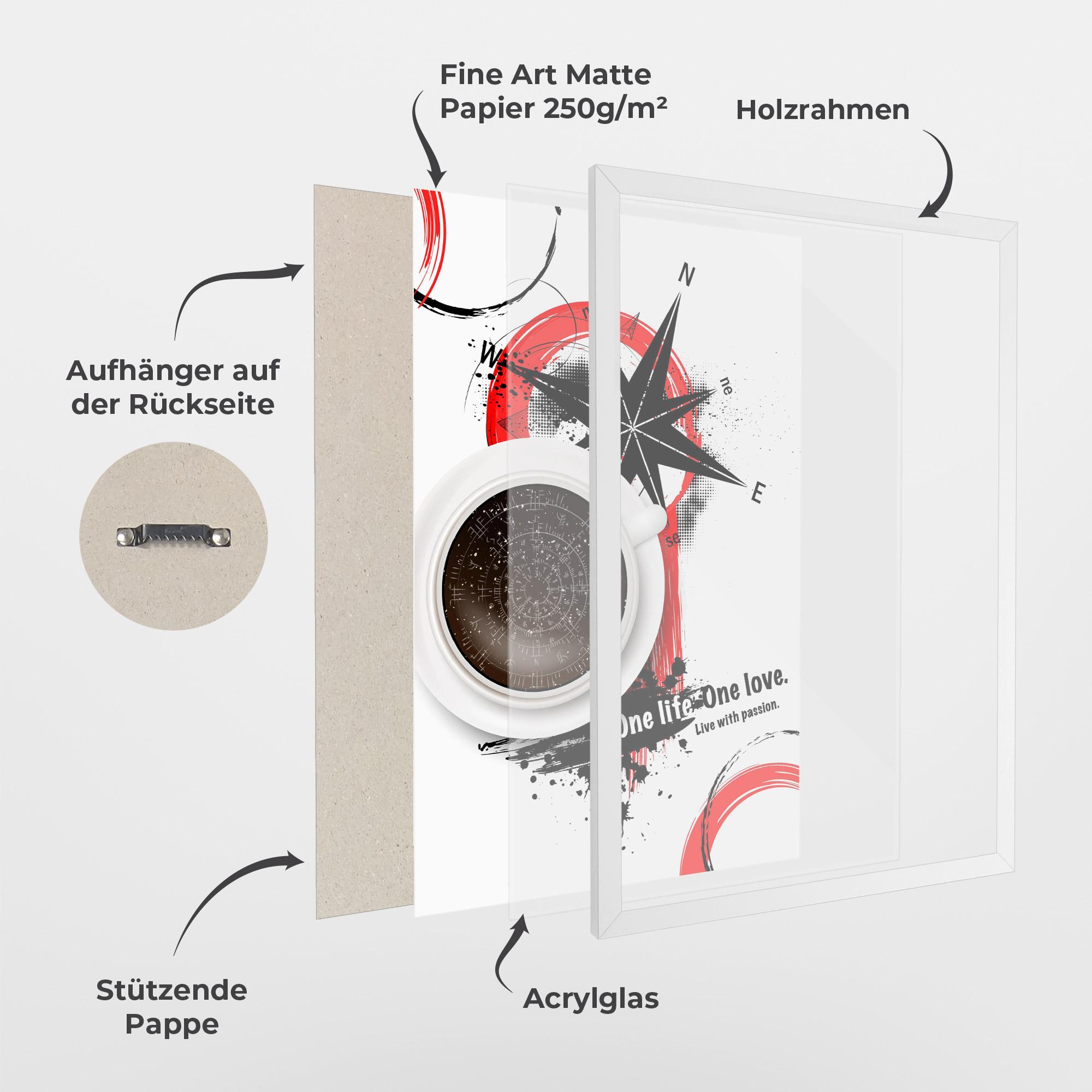 Gerahmte Poster Live With Passion mockup 1