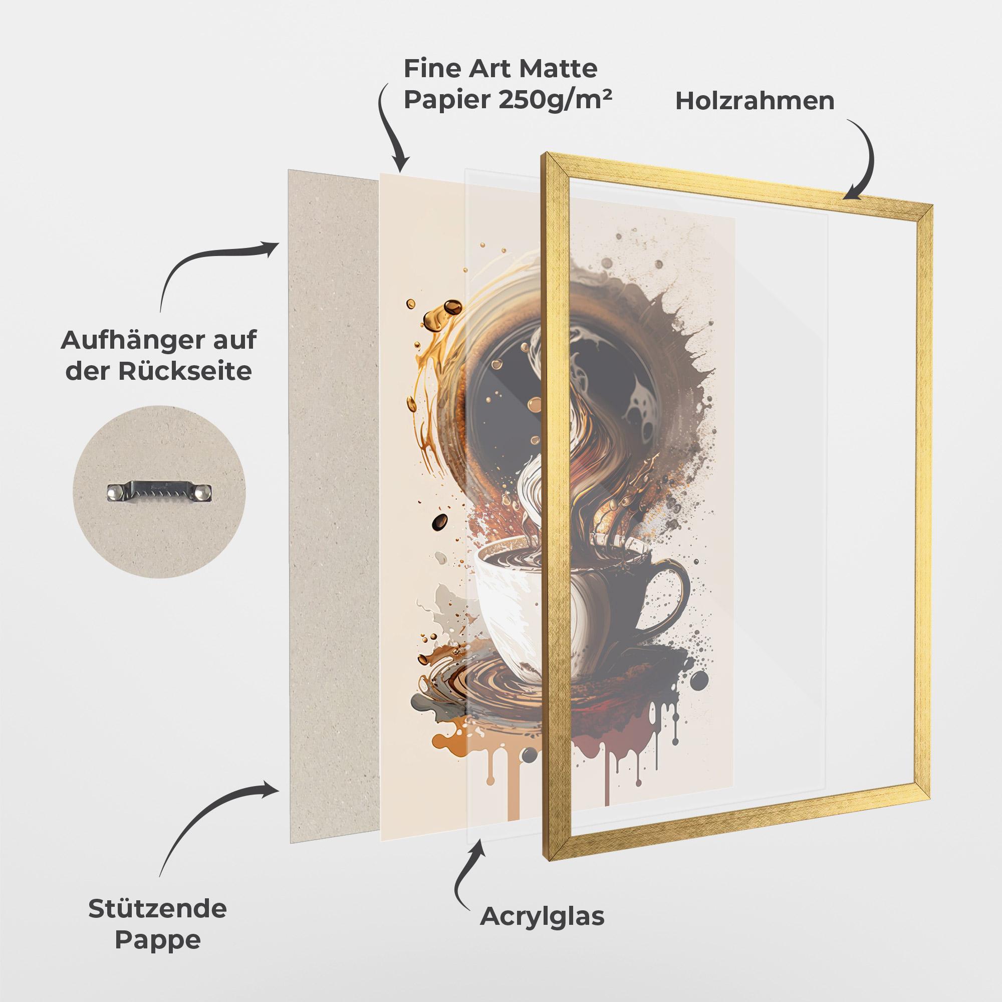 Gerahmte Poster Coffee Art mockup 1