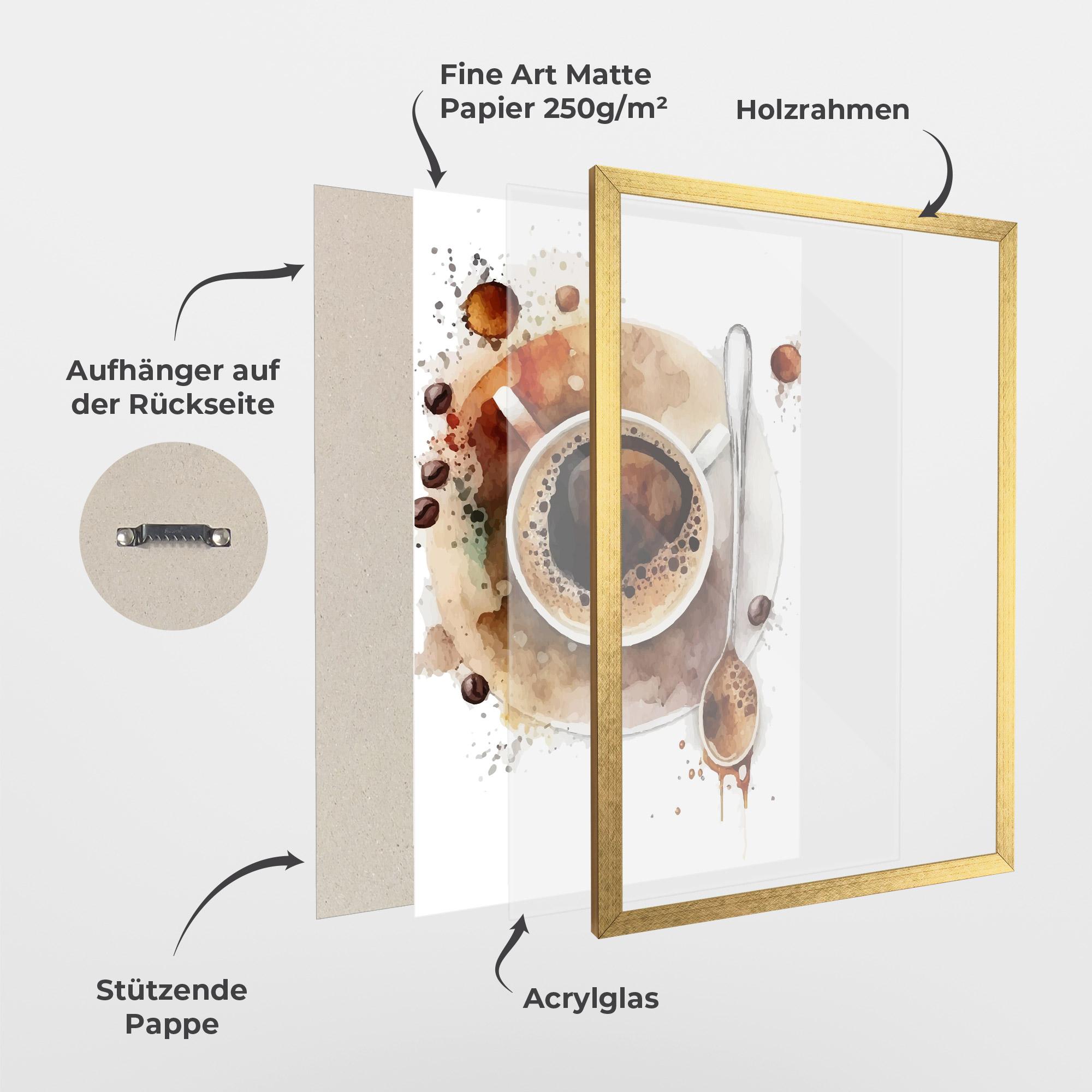 Gerahmte Poster Coffee Liquid mockup 1