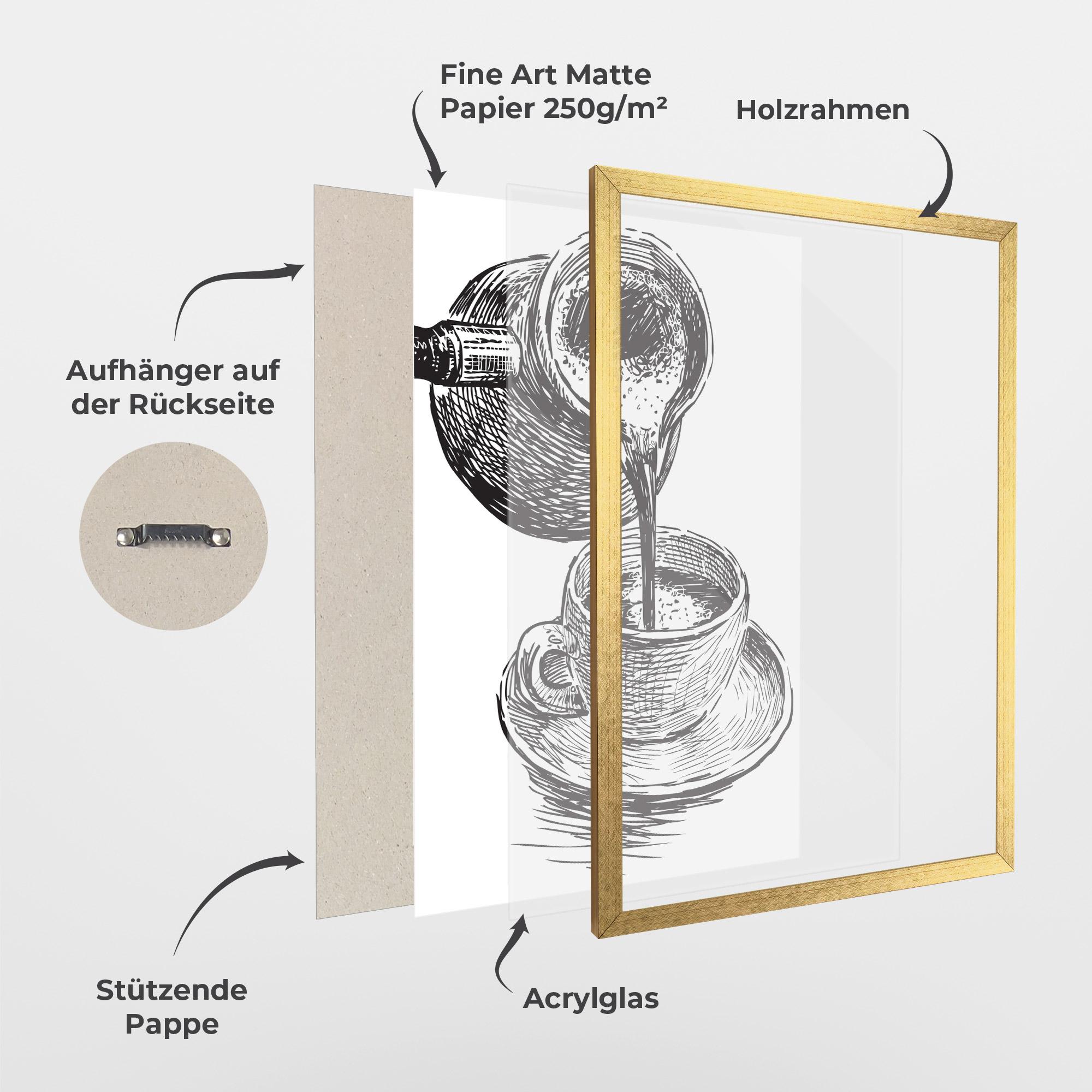 Gerahmte Poster Coffee Serving mockup 1