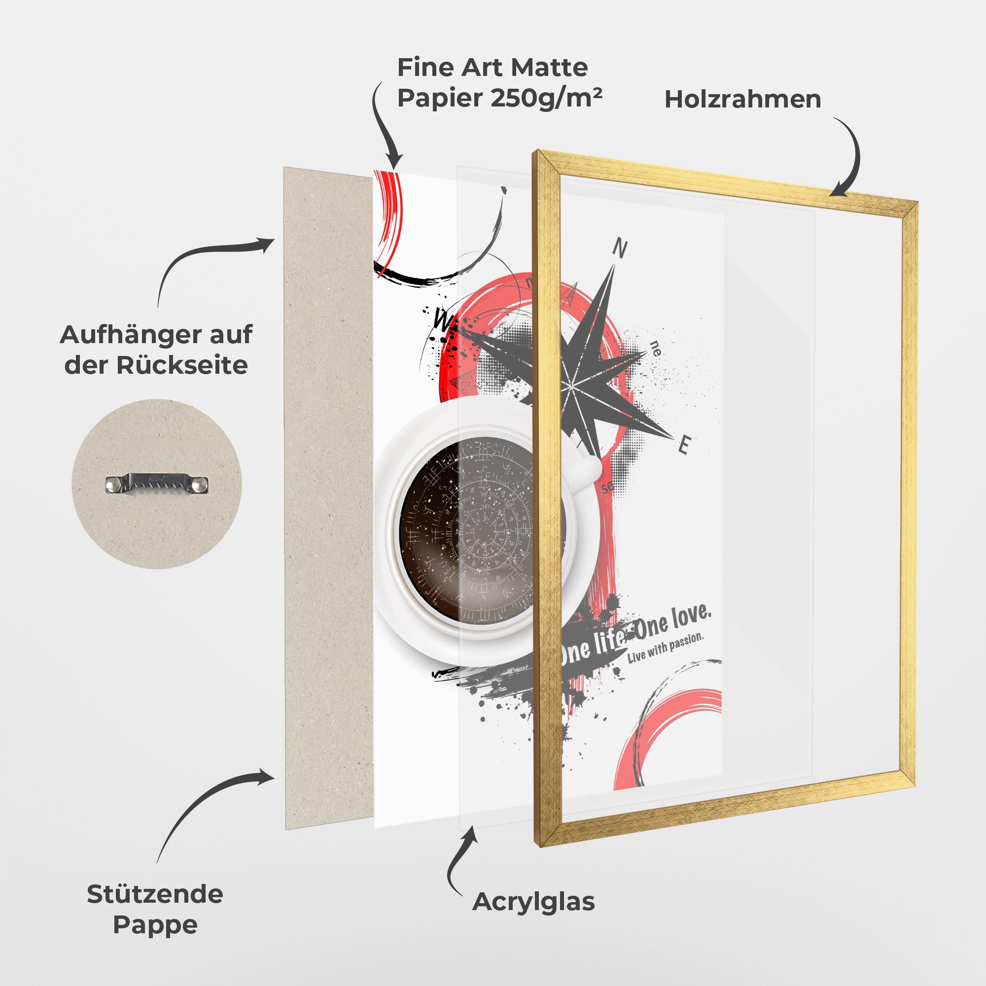 Gerahmte Poster Live With Passion mockup 1