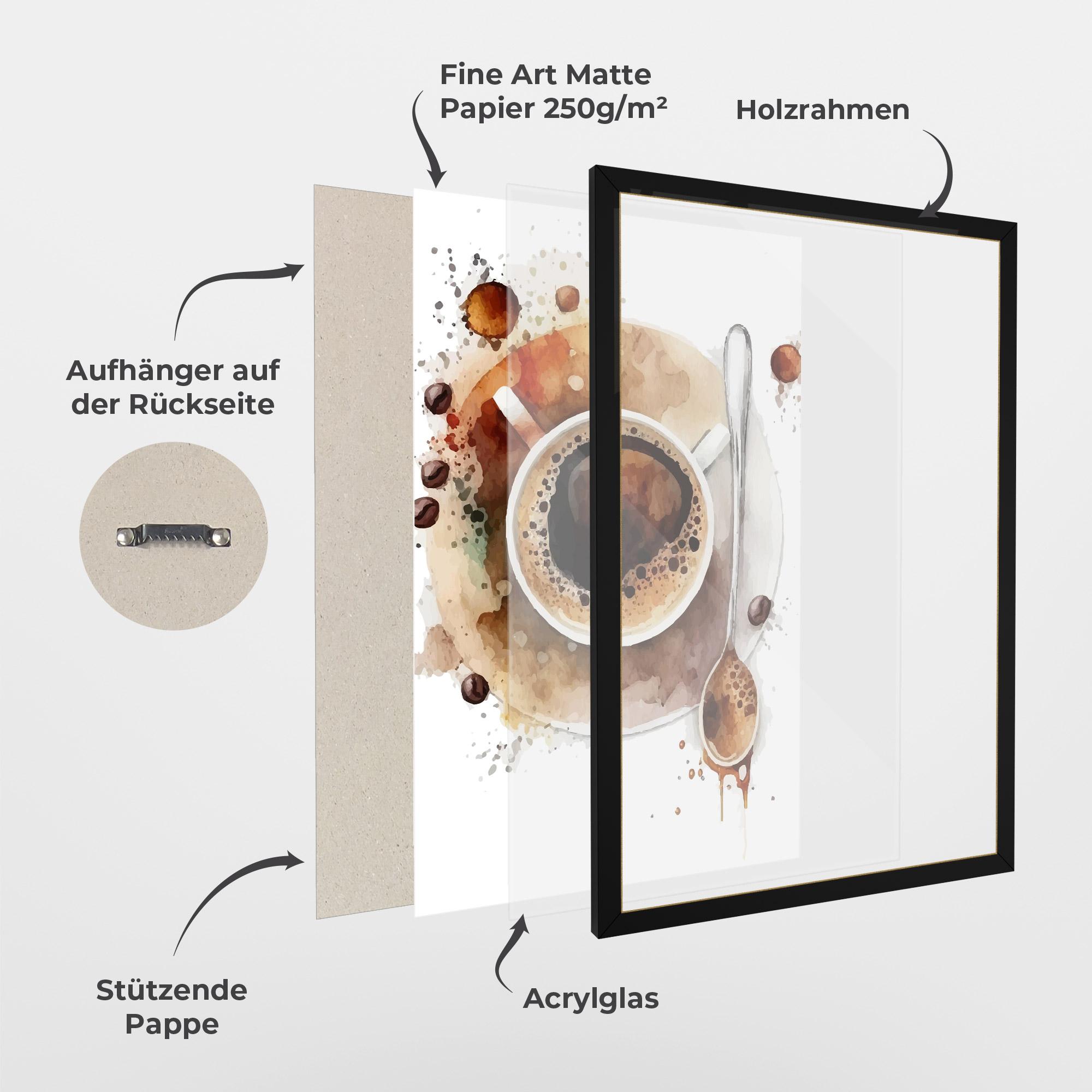 Gerahmte Poster Coffee Liquid mockup 1