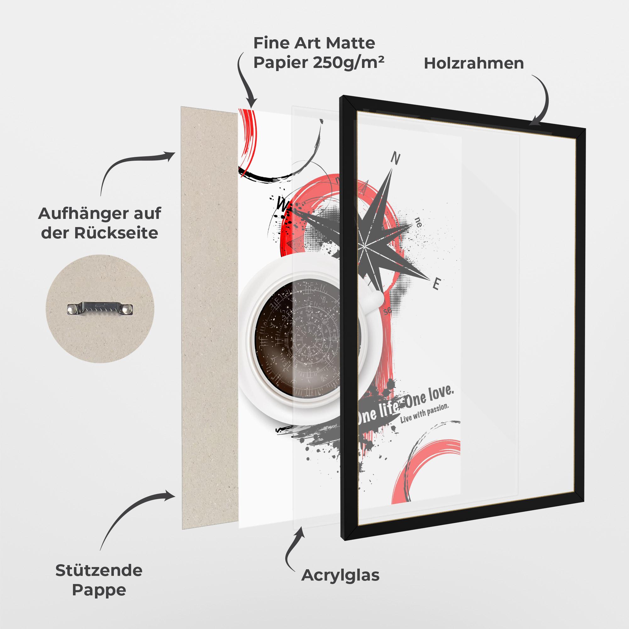 Gerahmte Poster Live With Passion mockup 1