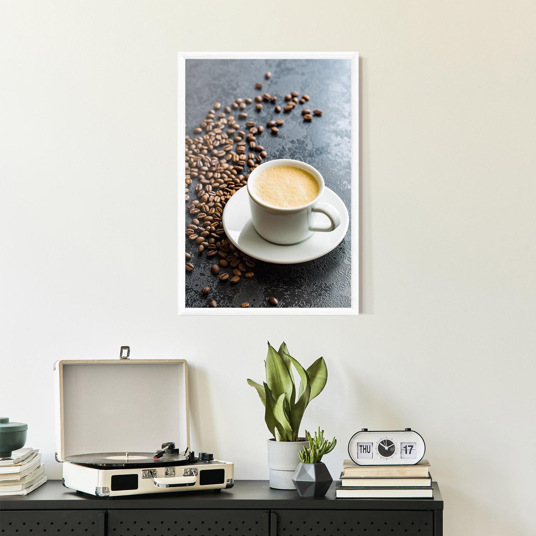 Gerahmte Poster Hot Cappuccino Coffee mockup 2