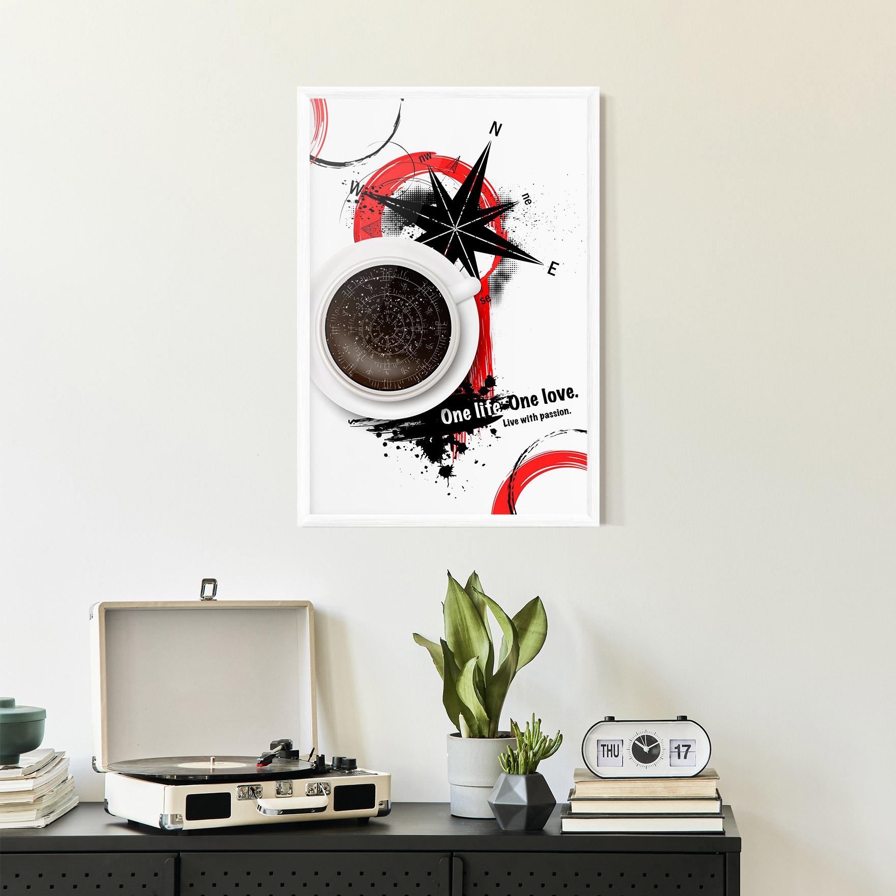 Gerahmte Poster Live With Passion mockup 2