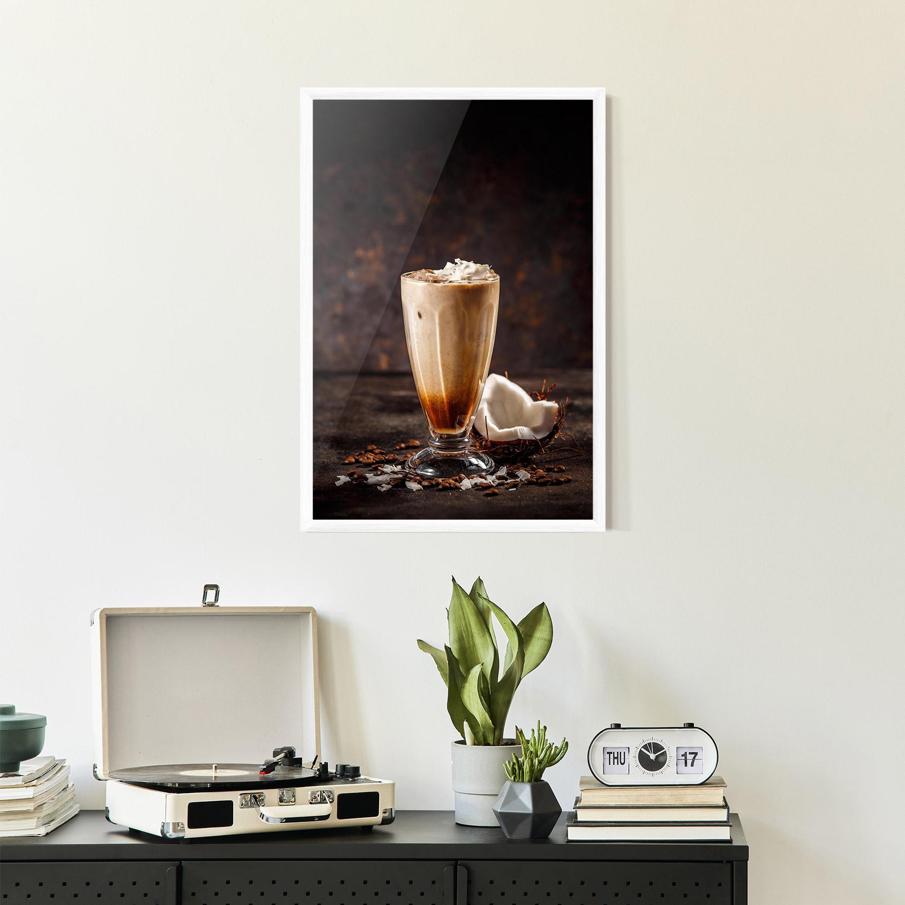 Gerahmte Poster Tasty Coconut Coffee mockup 2