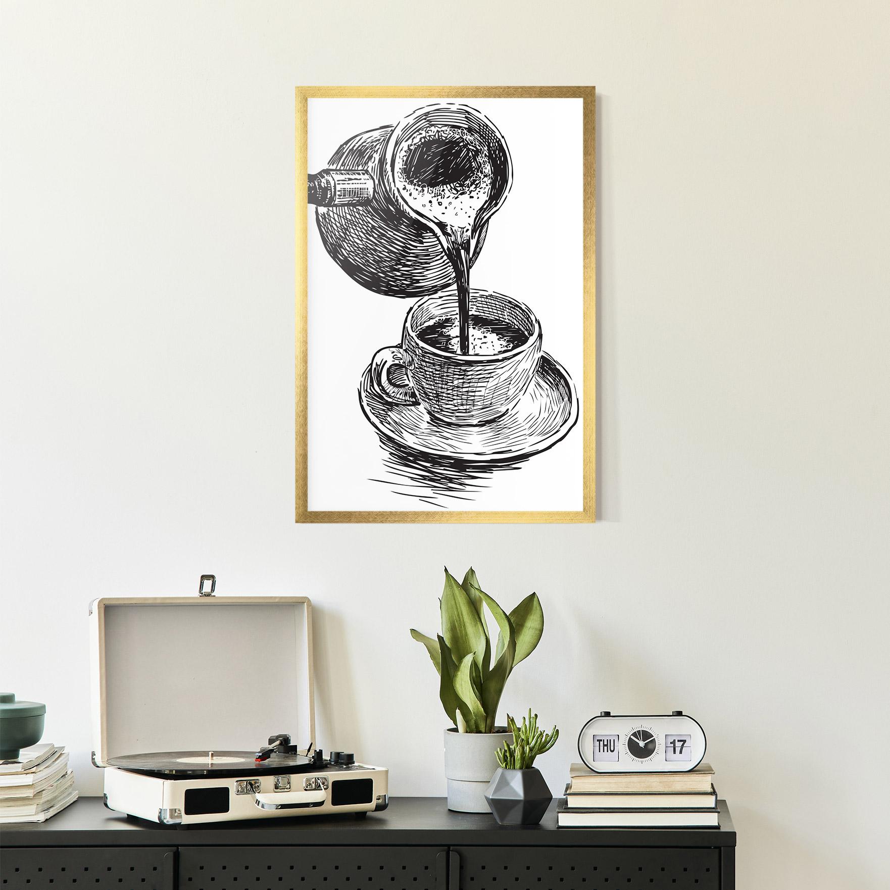 Gerahmte Poster Coffee Serving mockup 2