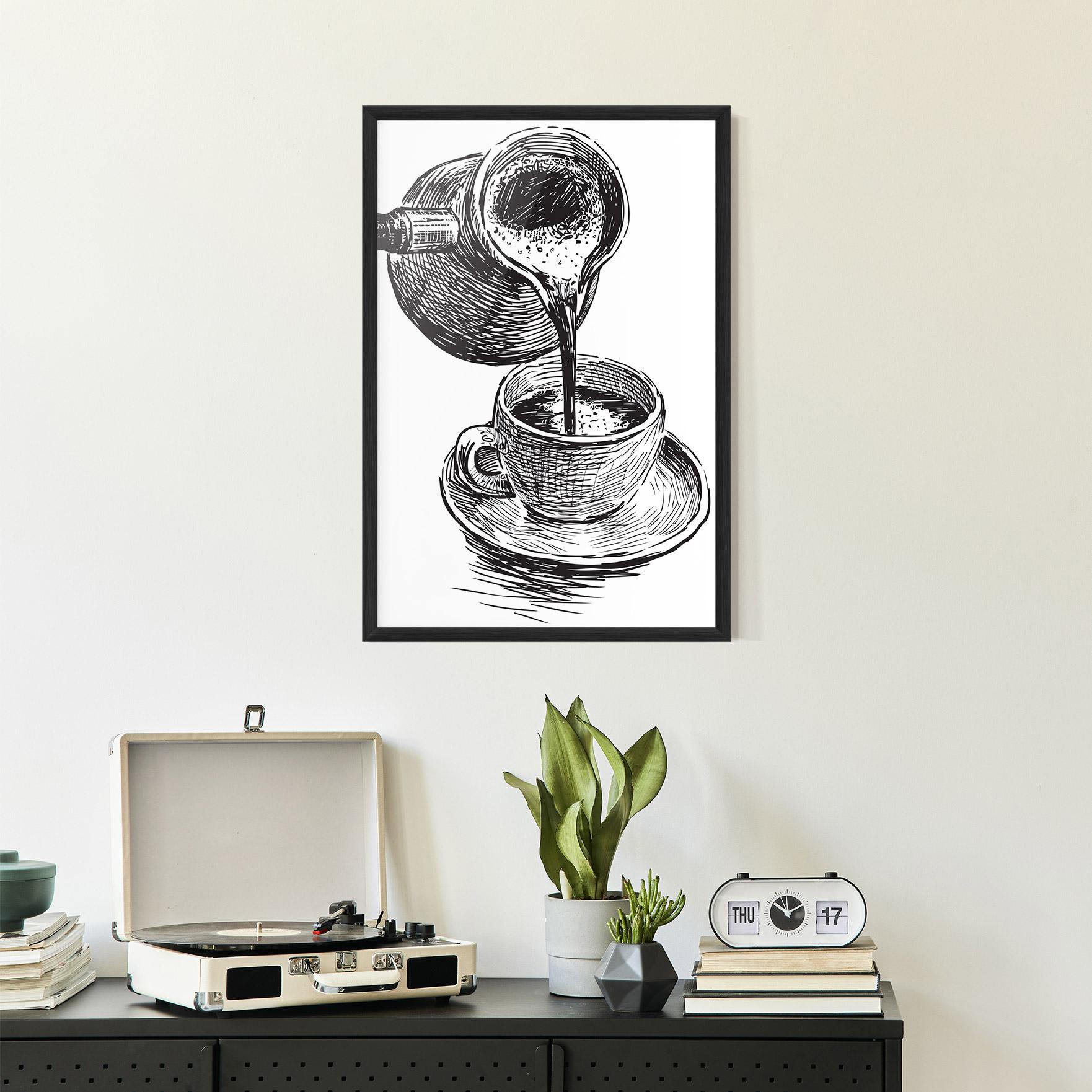Gerahmte Poster Coffee Serving mockup 2