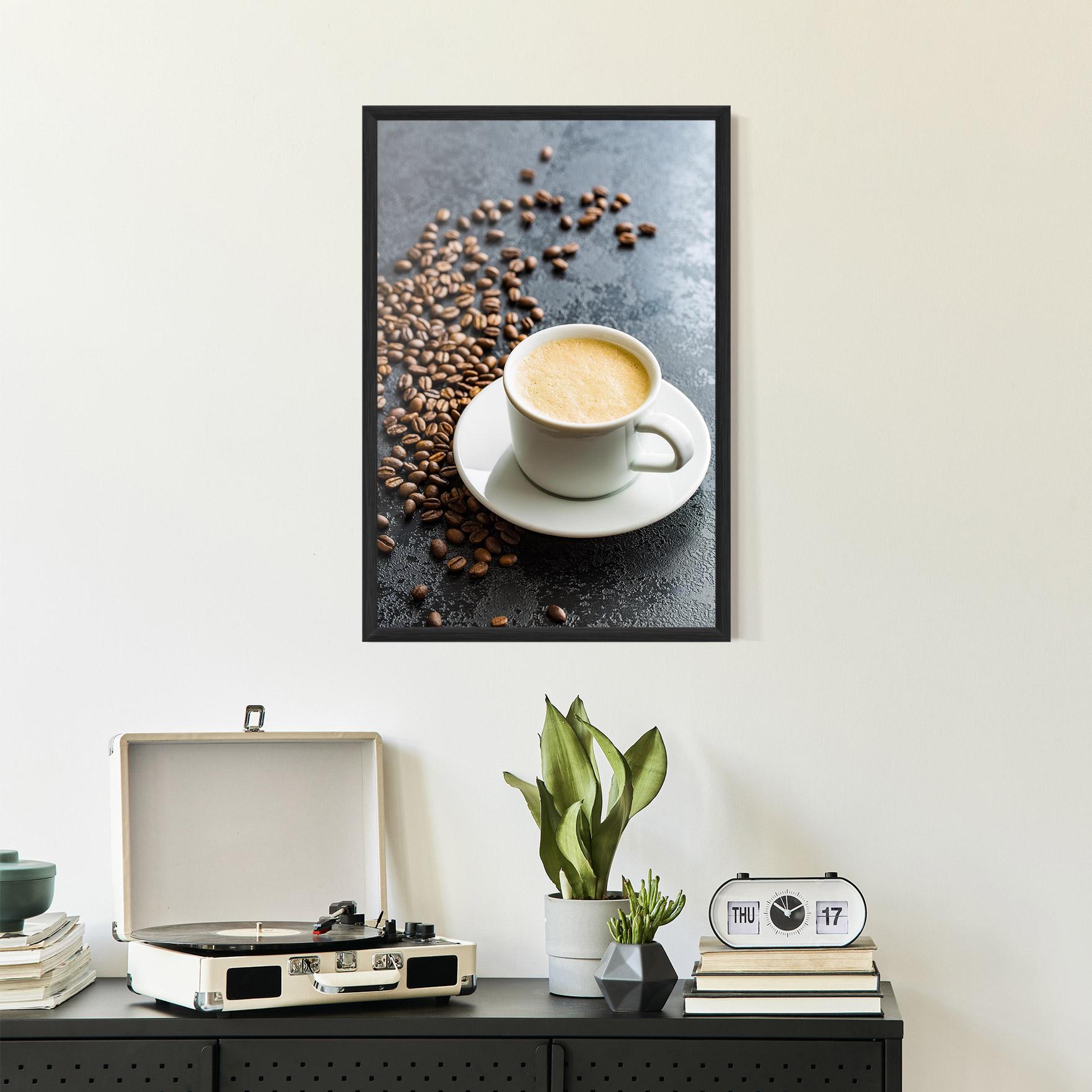 Gerahmte Poster Hot Cappuccino Coffee mockup 2