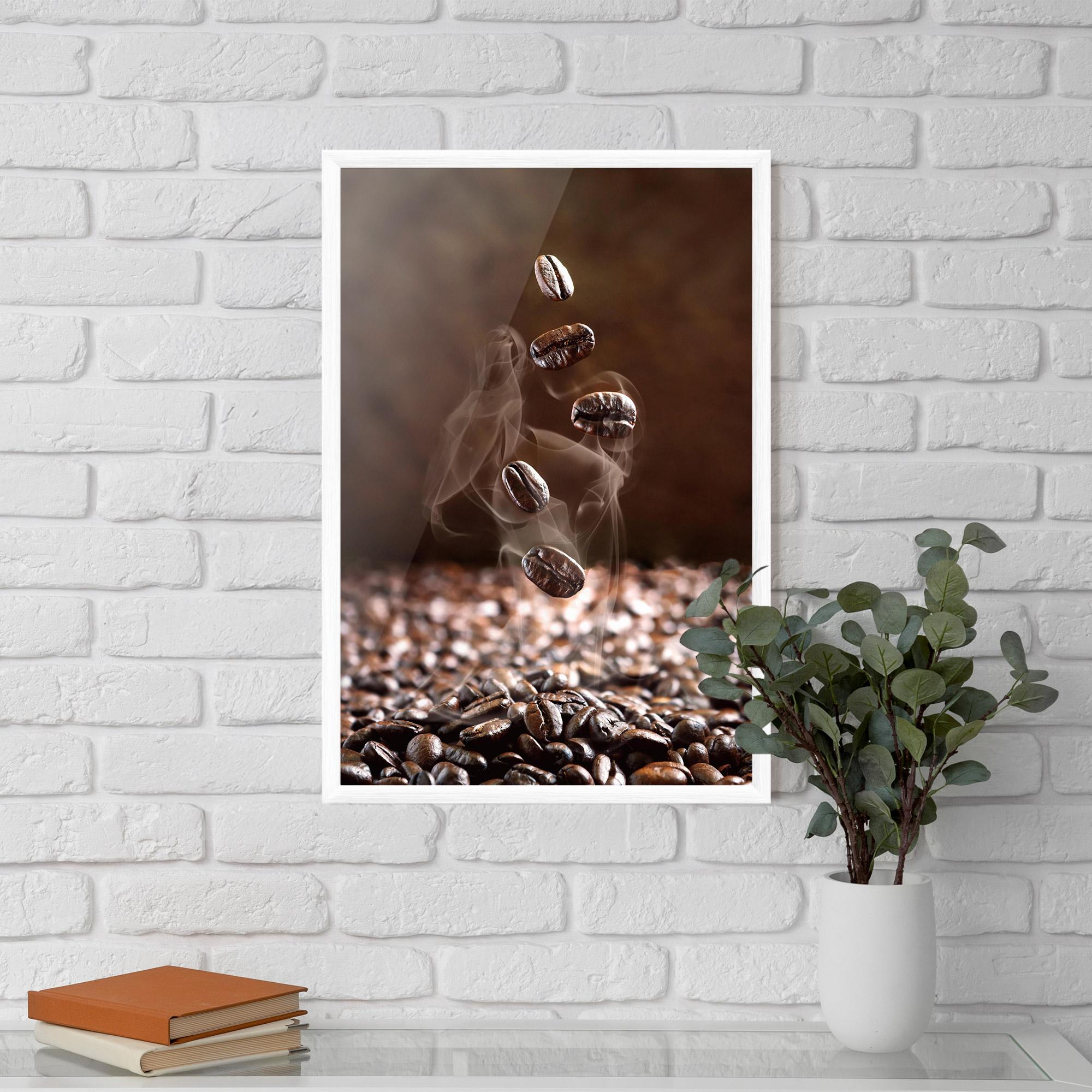 Gerahmte Poster Close Up Falling Beans mockup 5