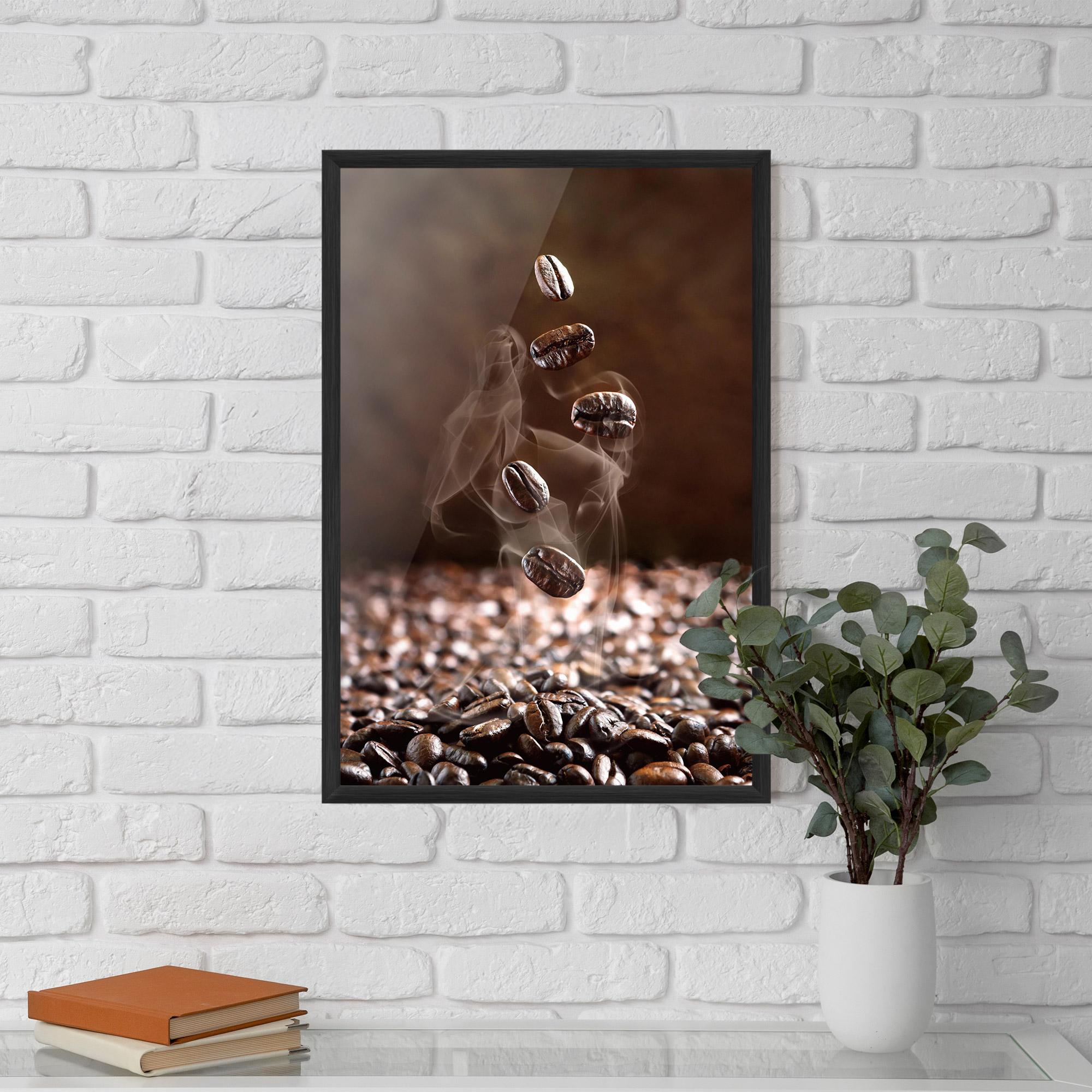 Gerahmte Poster Close Up Falling Beans mockup 5