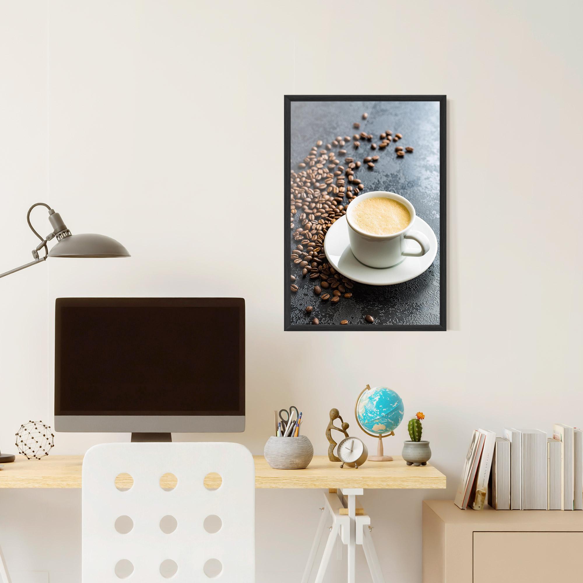 Gerahmte Poster Hot Cappuccino Coffee mockup 6