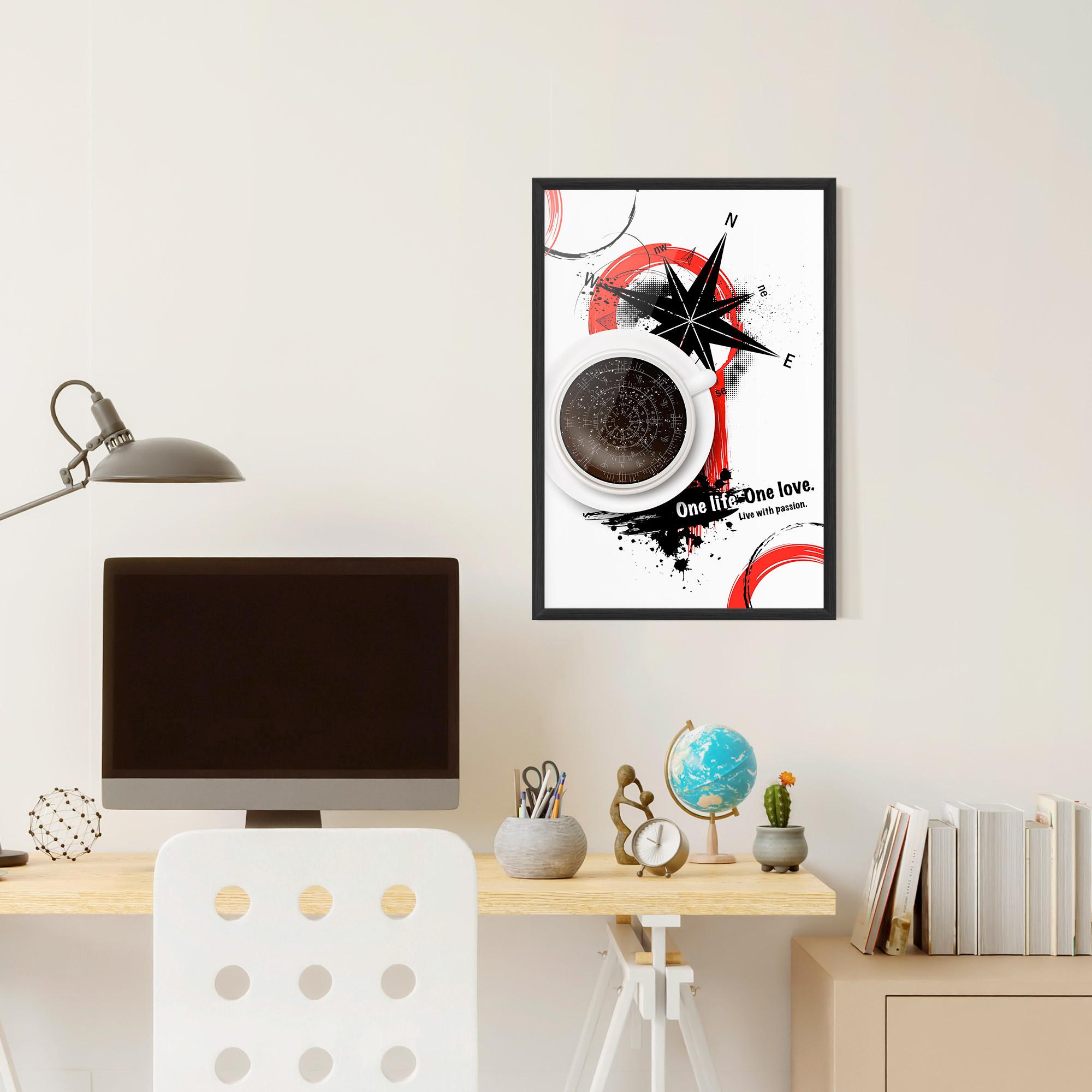 Gerahmte Poster Live With Passion mockup 6