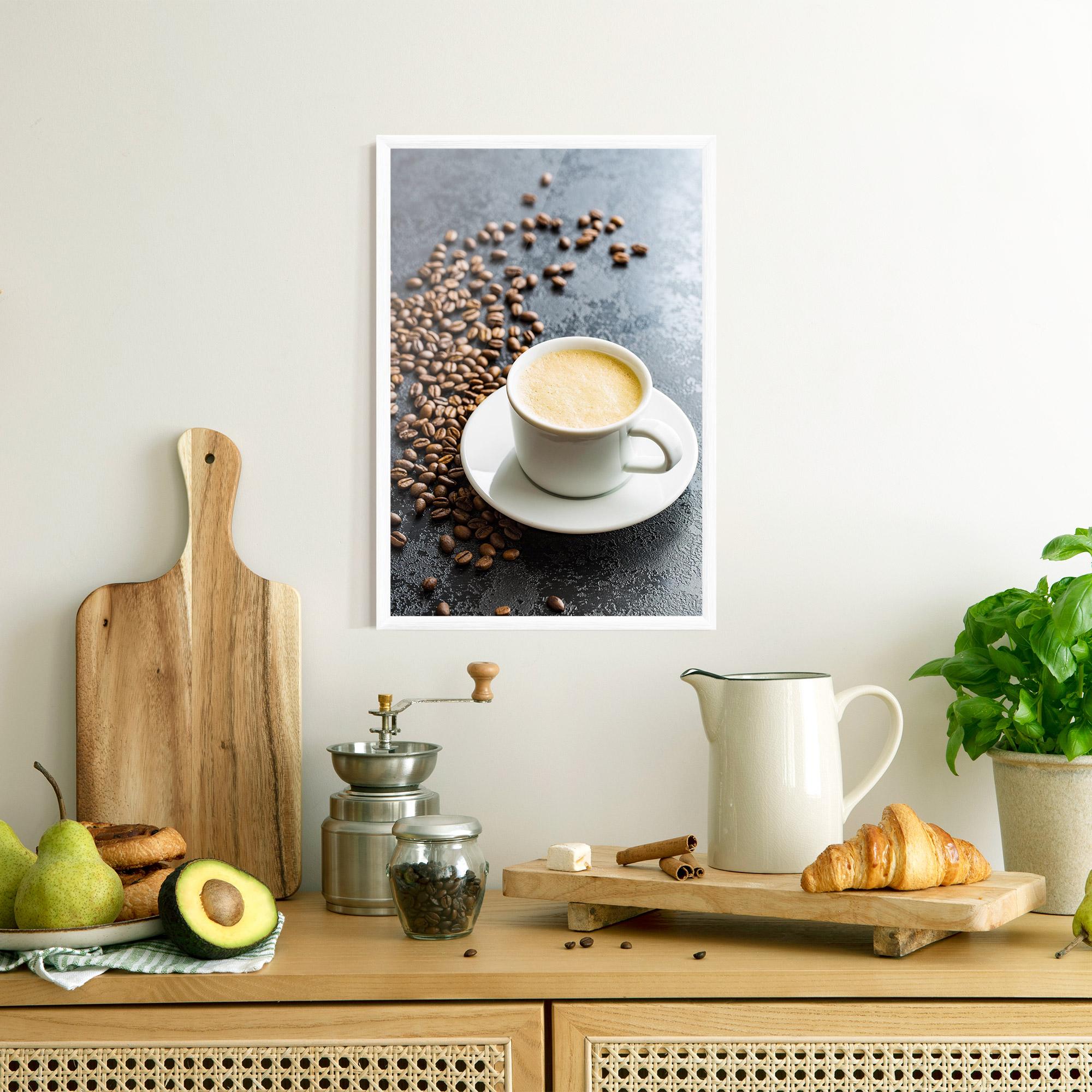 Gerahmte Poster Hot Cappuccino Coffee mockup 8
