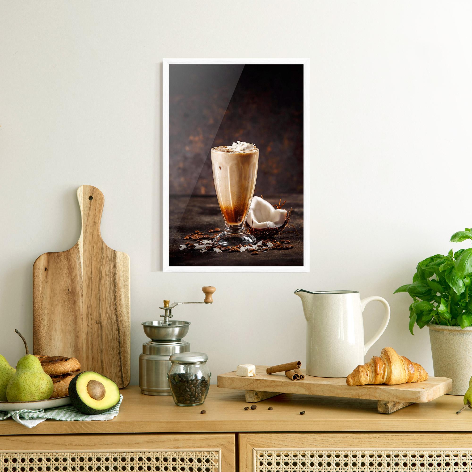 Gerahmte Poster Tasty Coconut Coffee mockup 8