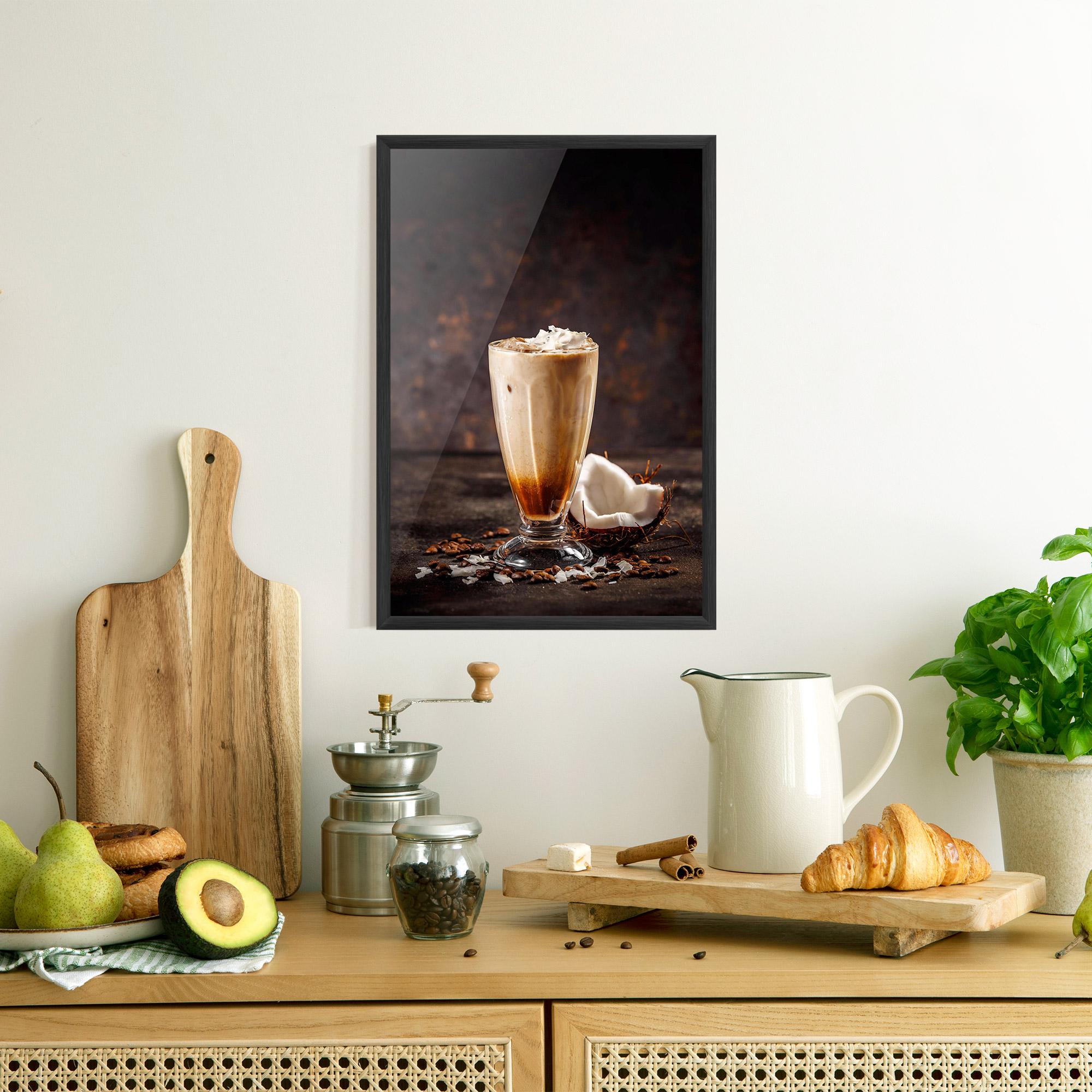 Gerahmte Poster Tasty Coconut Coffee mockup 8