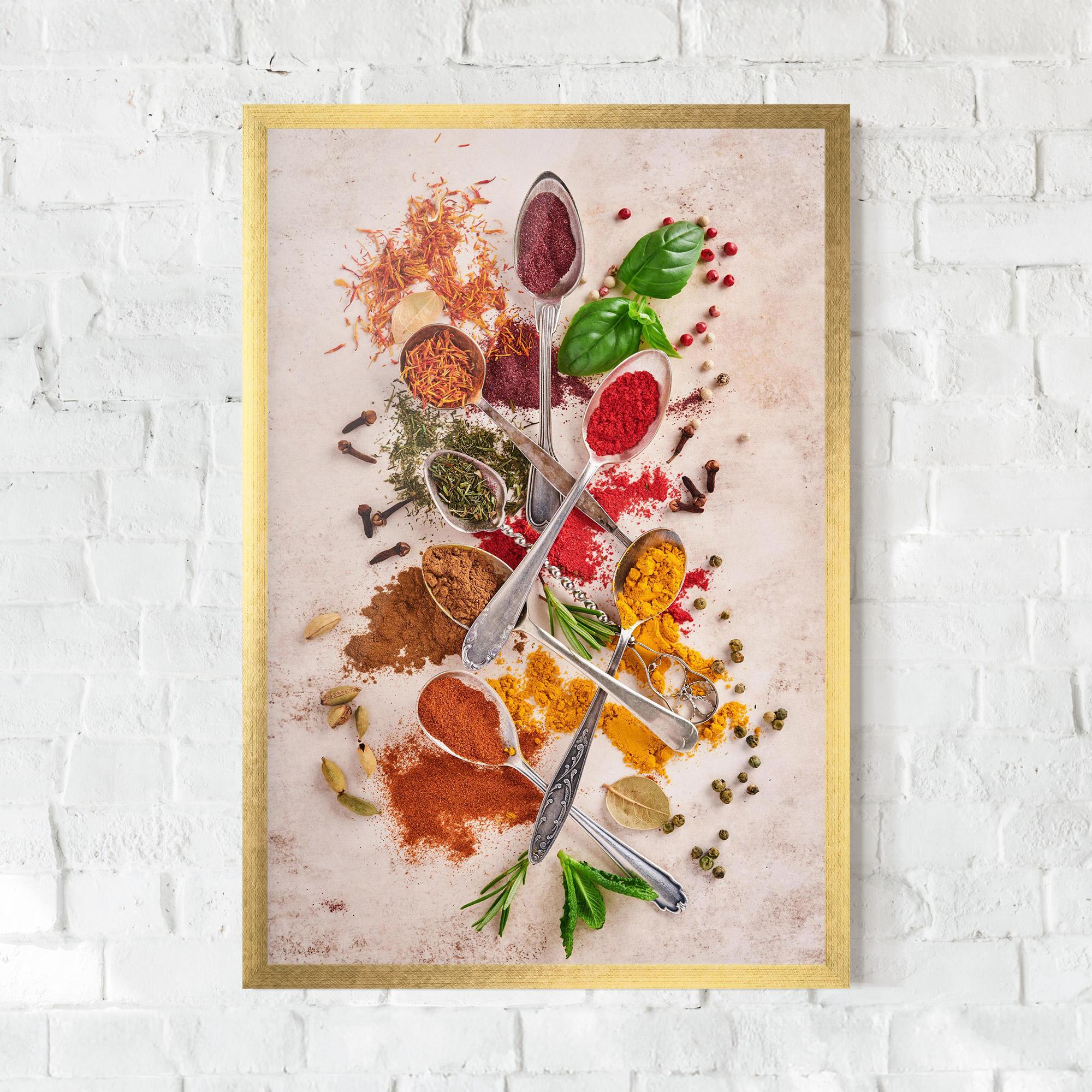 Gerahmte Poster Colorful Spices Cooking mockup 0