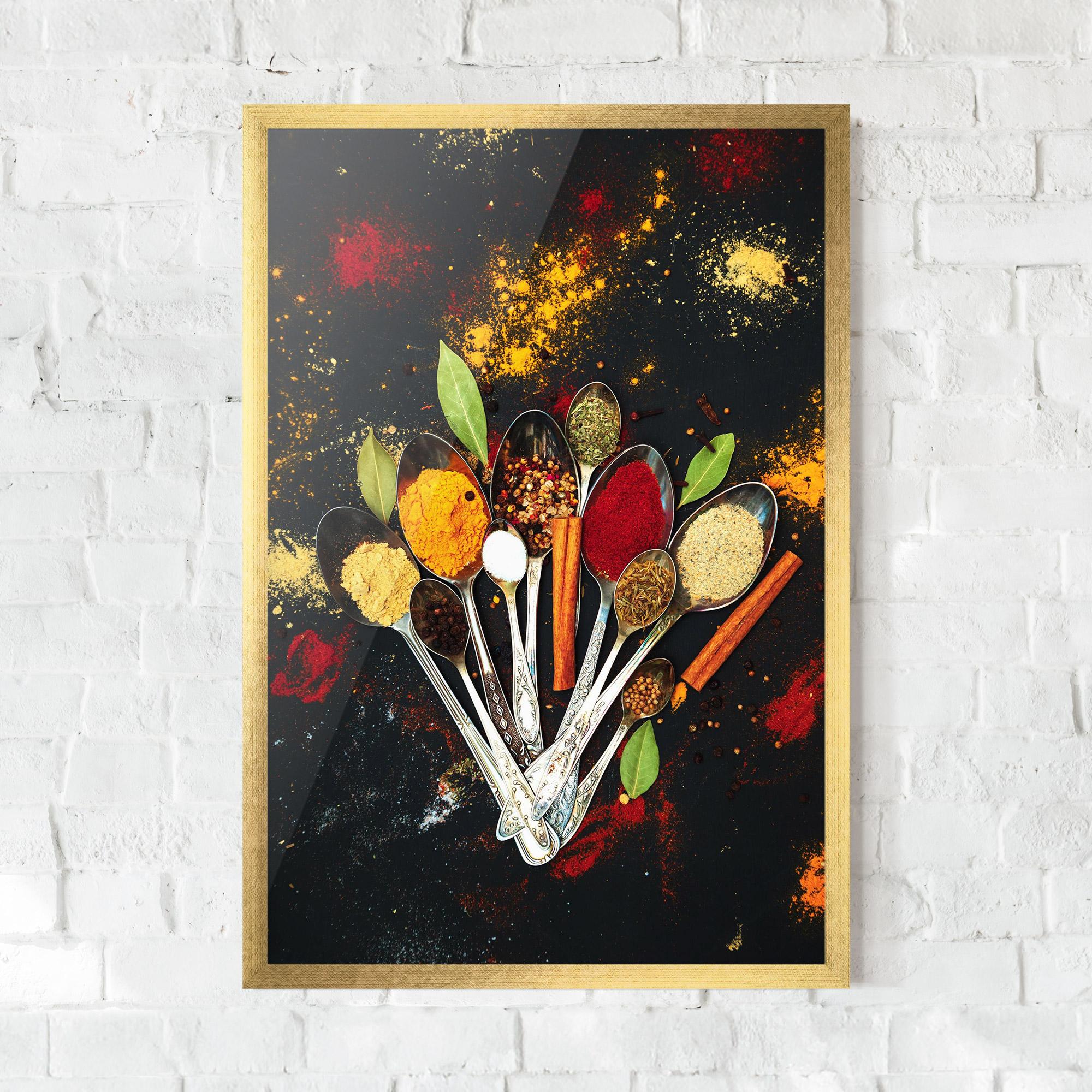 Gerahmte Poster Cooking Spices Spoons mockup 0