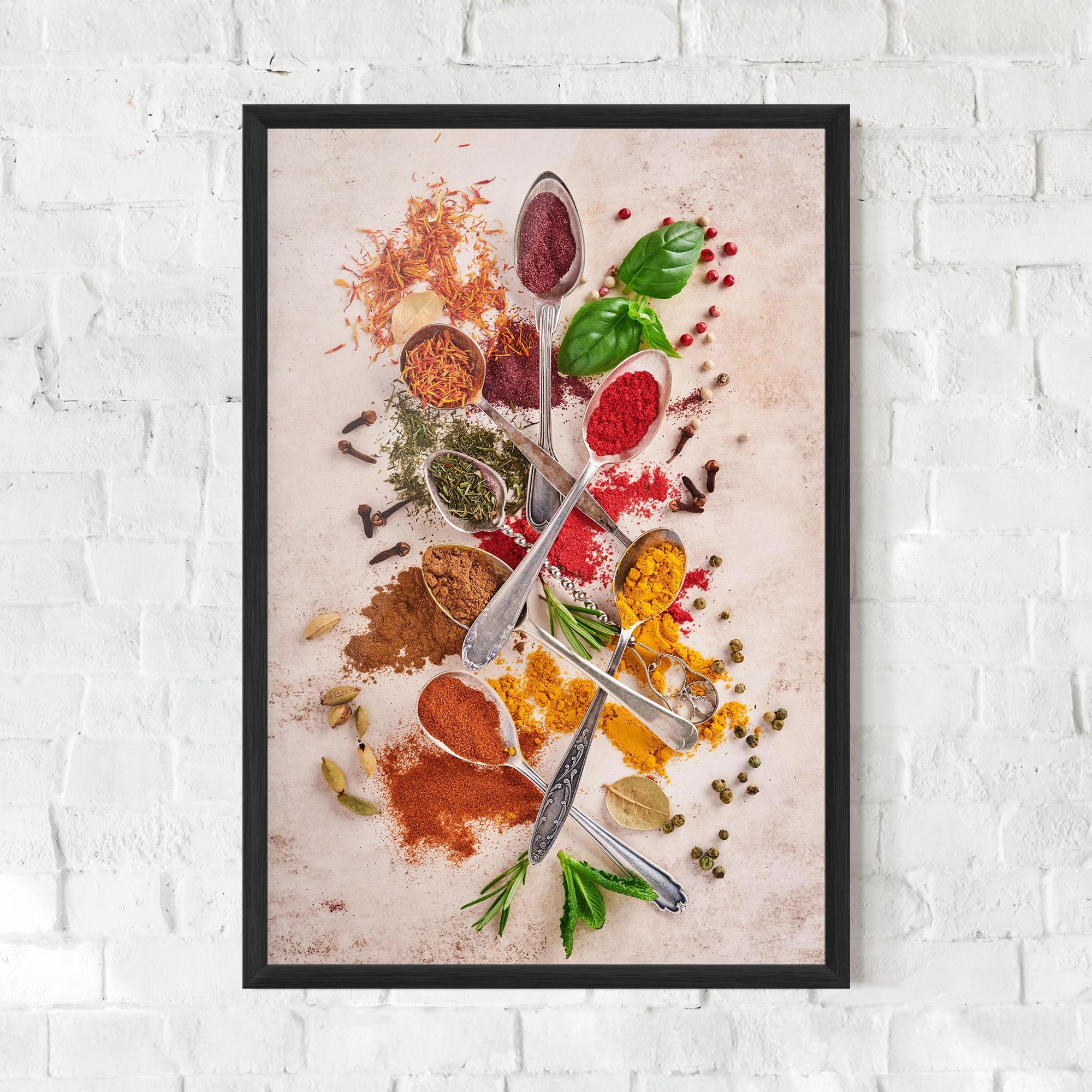 Gerahmte Poster Colorful Spices Cooking mockup 0