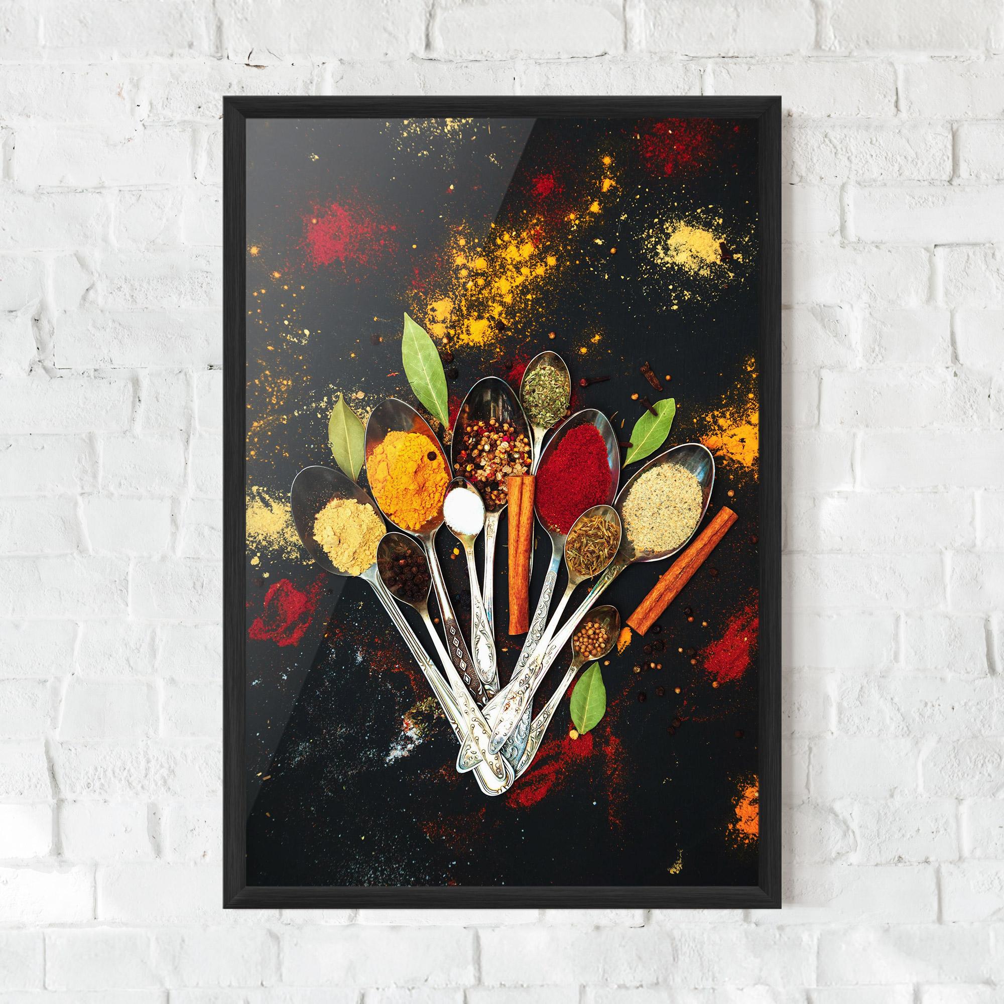 Gerahmte Poster Cooking Spices Spoons mockup 0