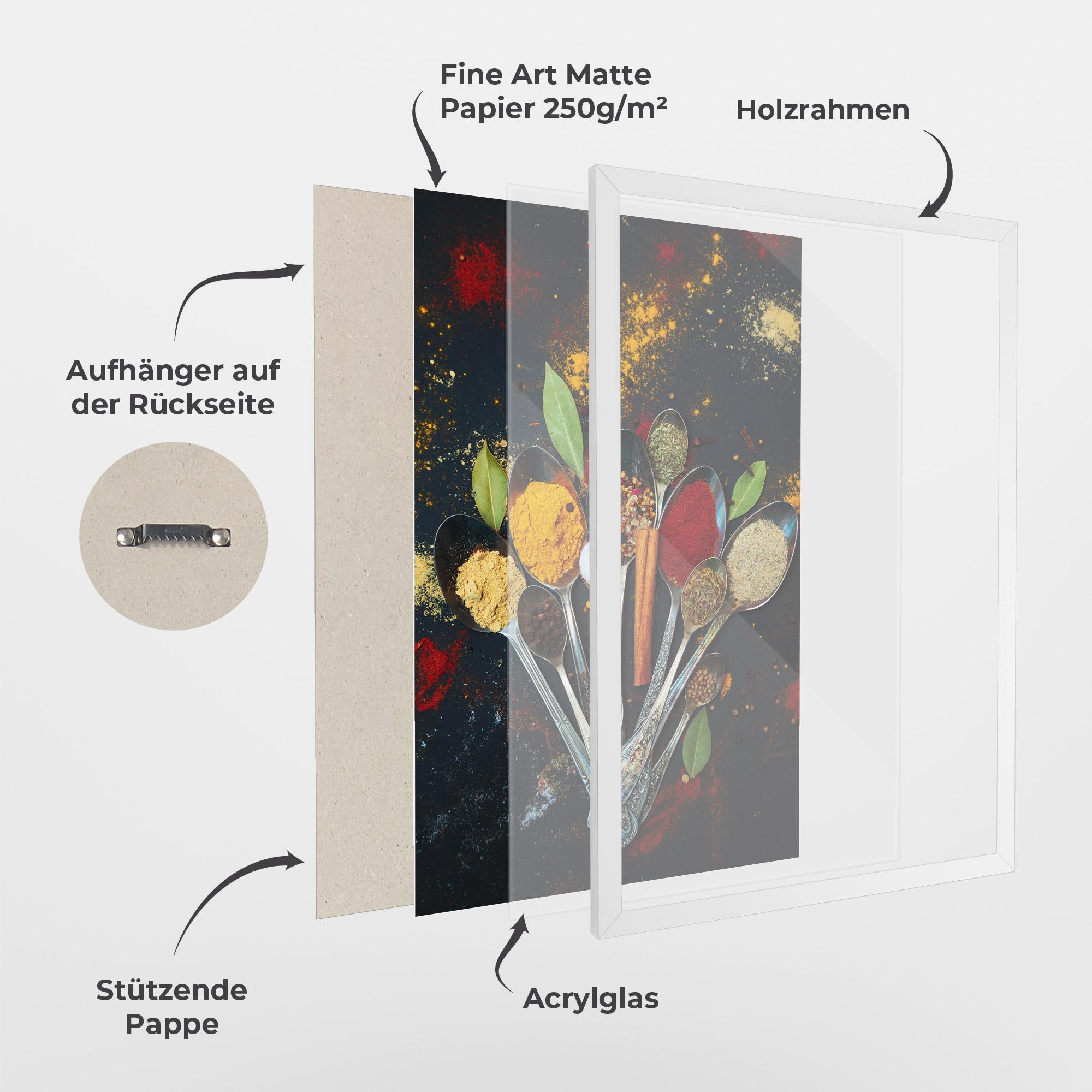 Gerahmte Poster Spices Cooking Spoons mockup 1