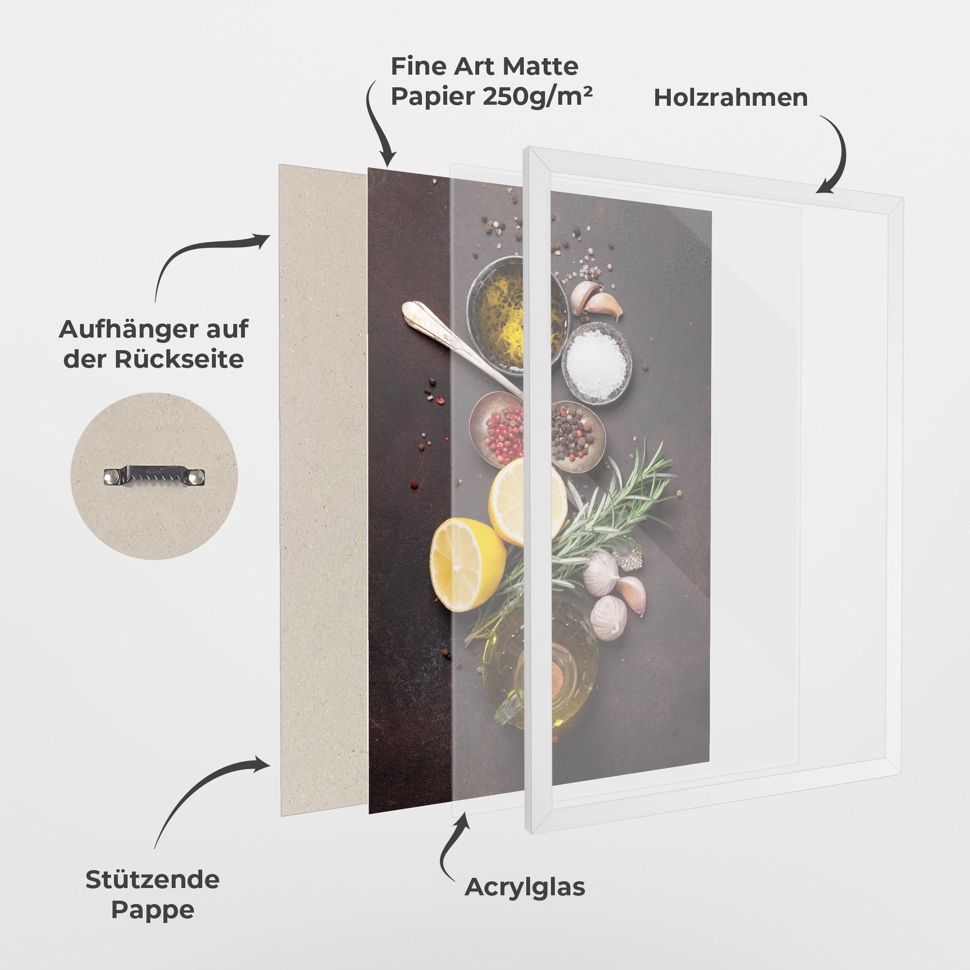 Gerahmte Poster Spices On Stone Table mockup 1