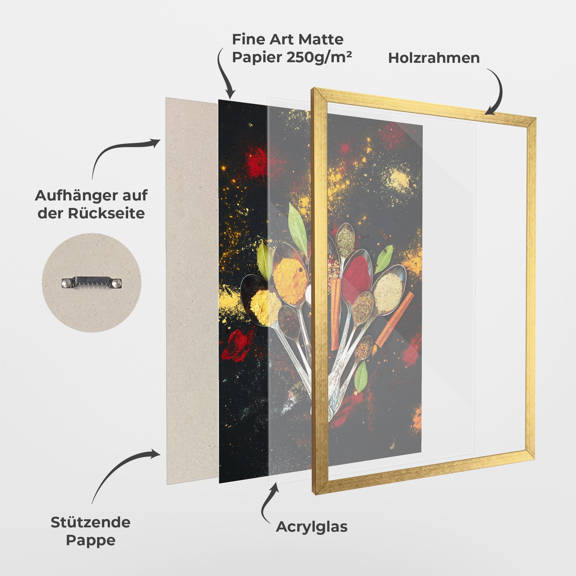 Gerahmte Poster Cooking Spices Spoons mockup 1
