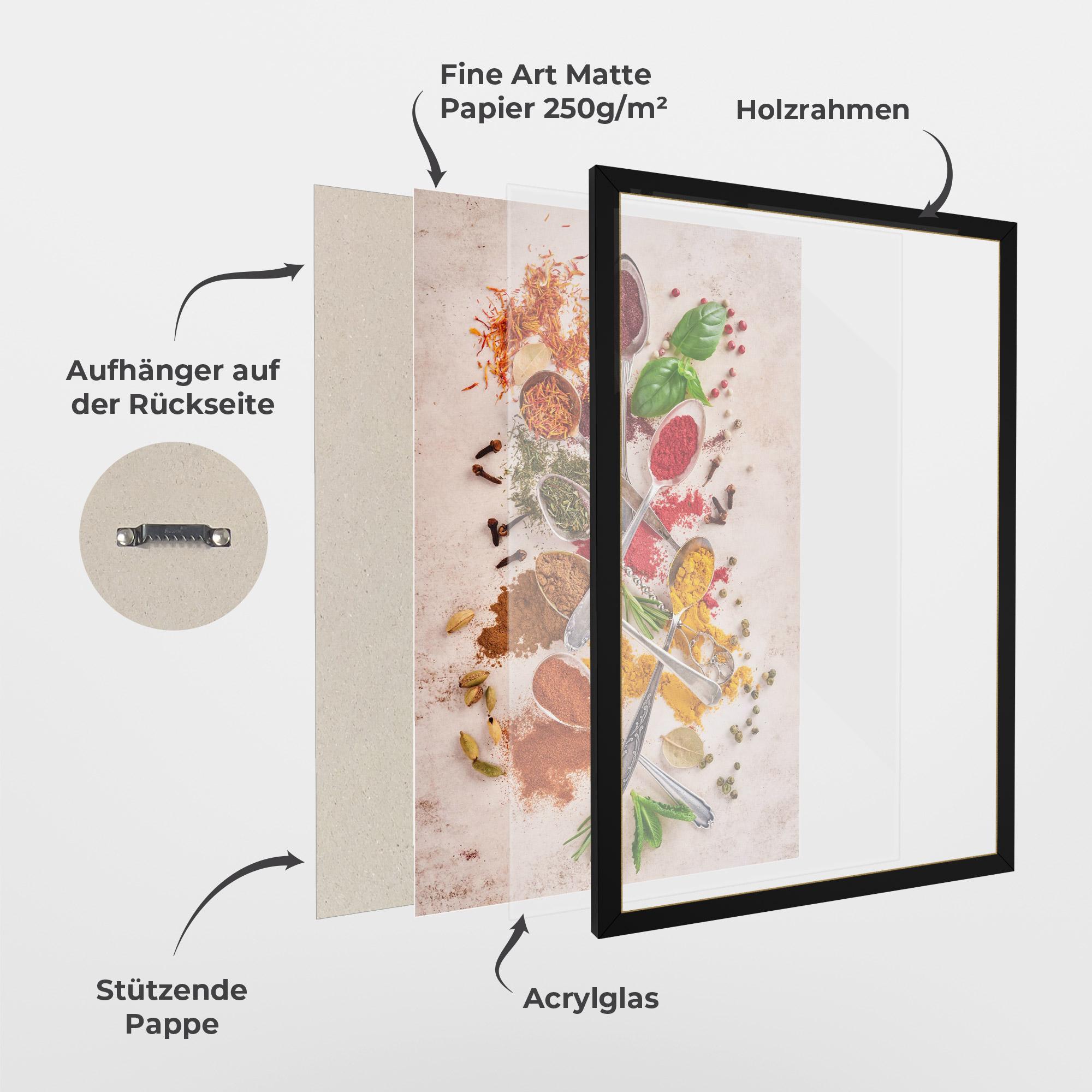 Gerahmte Poster Colorful Spices Cooking mockup 1