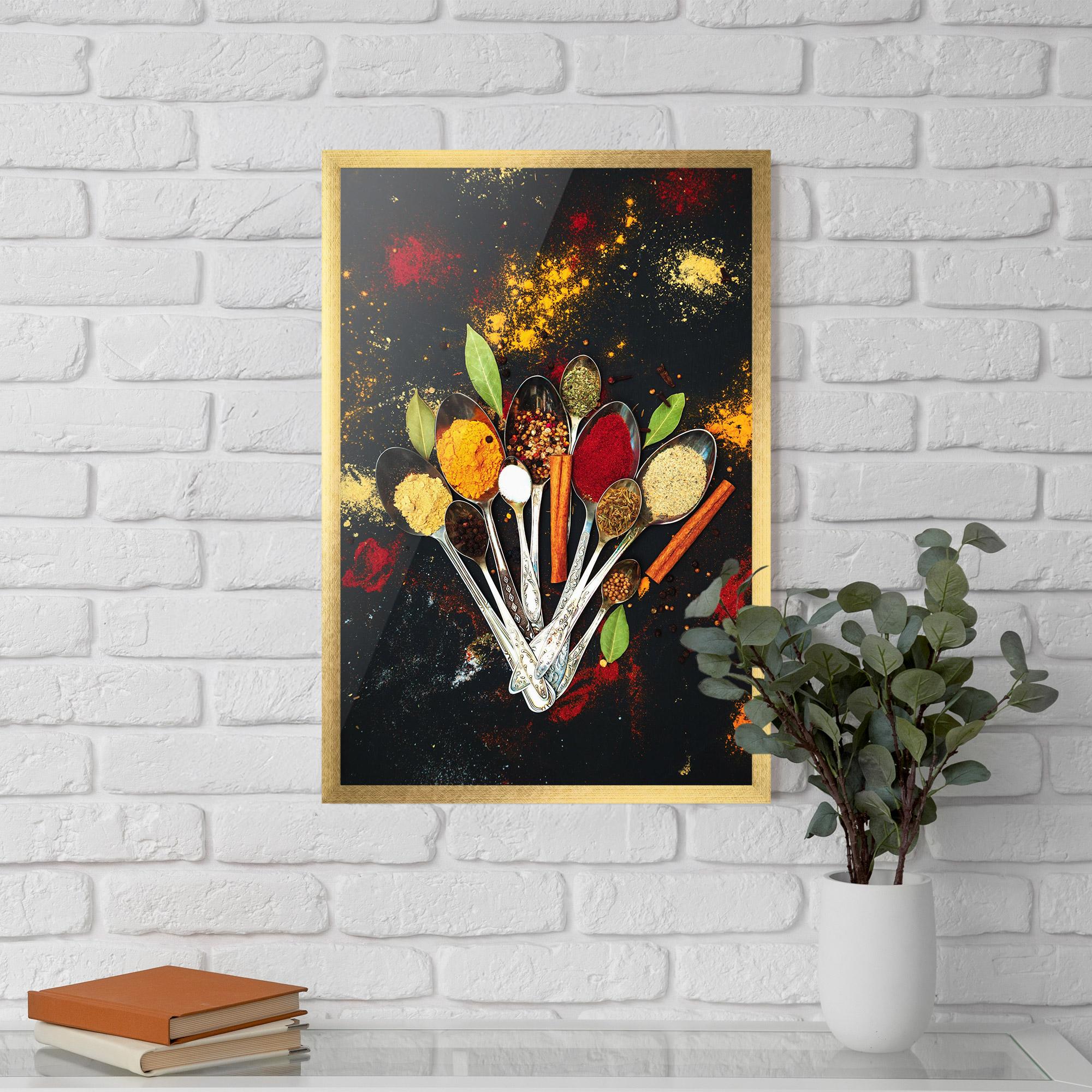 Gerahmte Poster Cooking Spices Spoons mockup 5