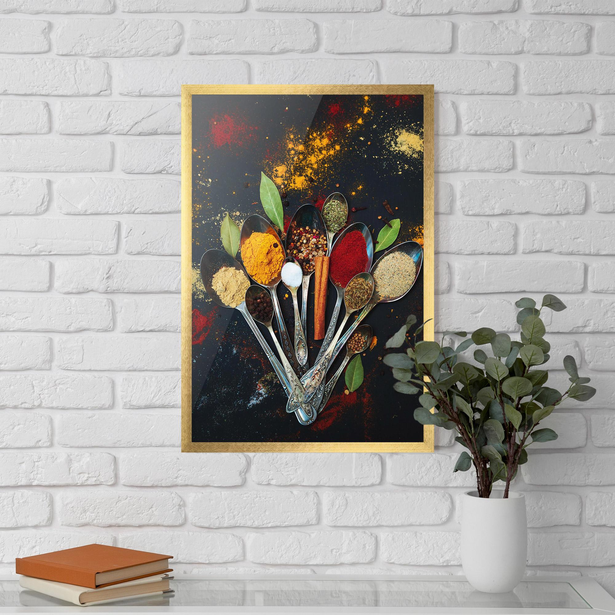 Gerahmte Poster Spices Cooking Spoons mockup 5