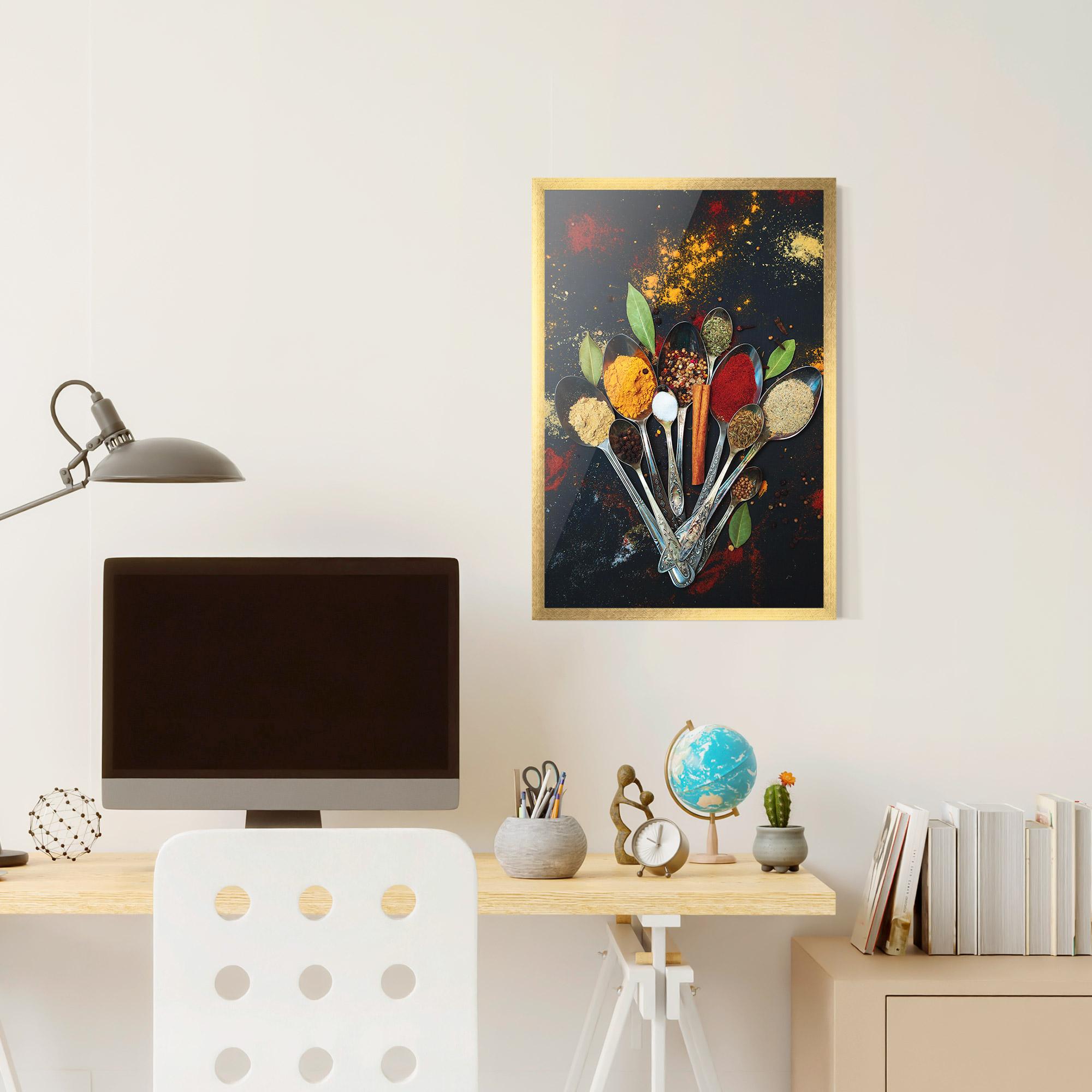 Gerahmte Poster Spices Cooking Spoons mockup 6