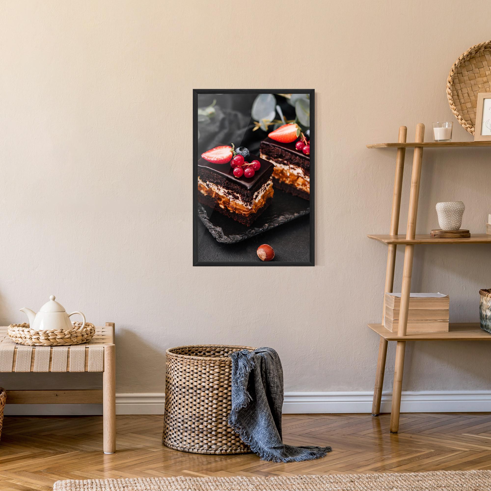 Gerahmte Poster Chocolate Berries Cake mockup 9