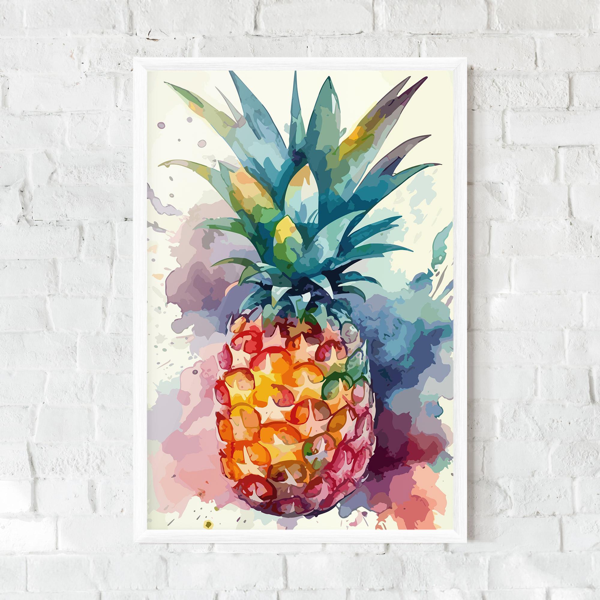Gerahmte Poster Colorful Pineapple mockup 0