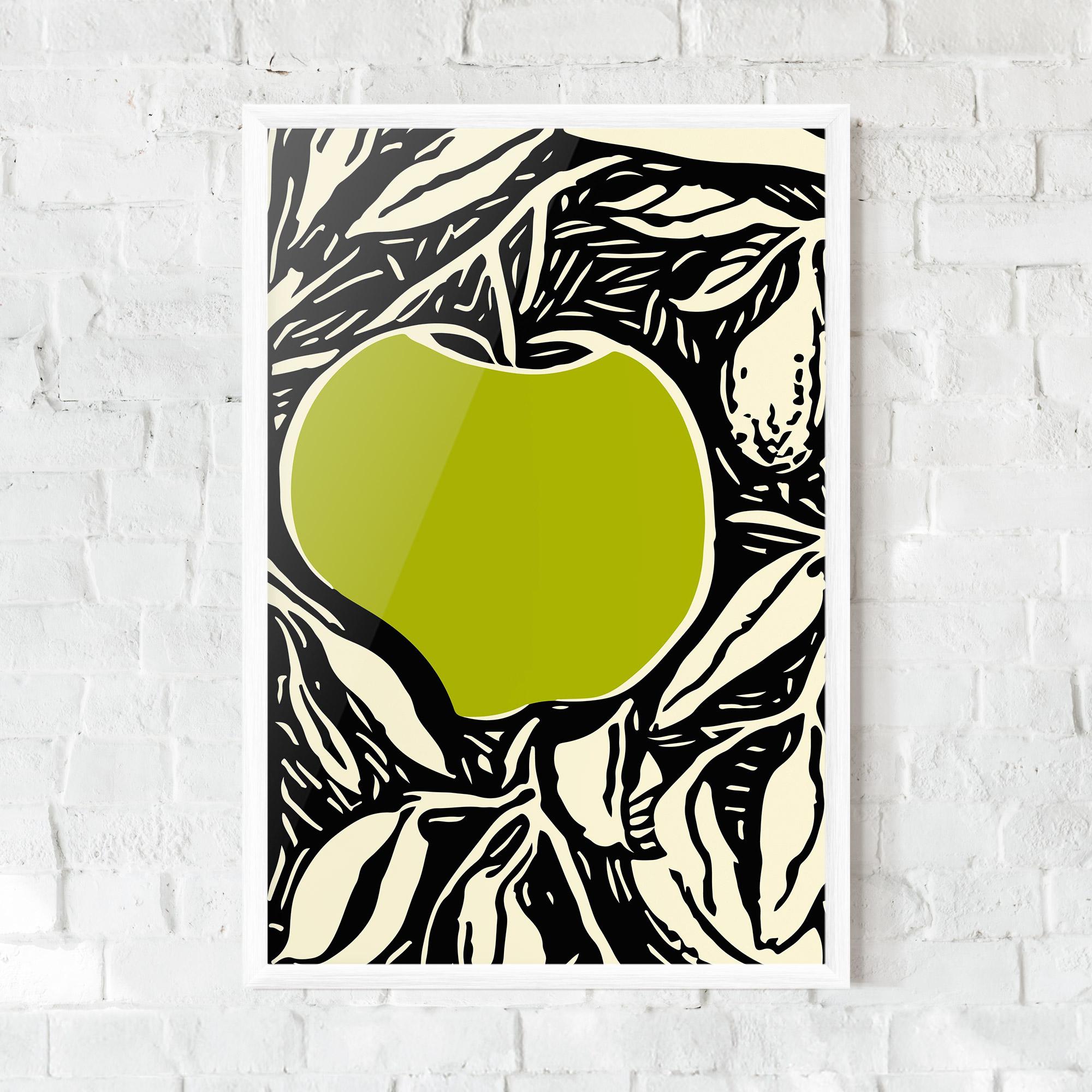 Gerahmte Poster Green Apple mockup 0