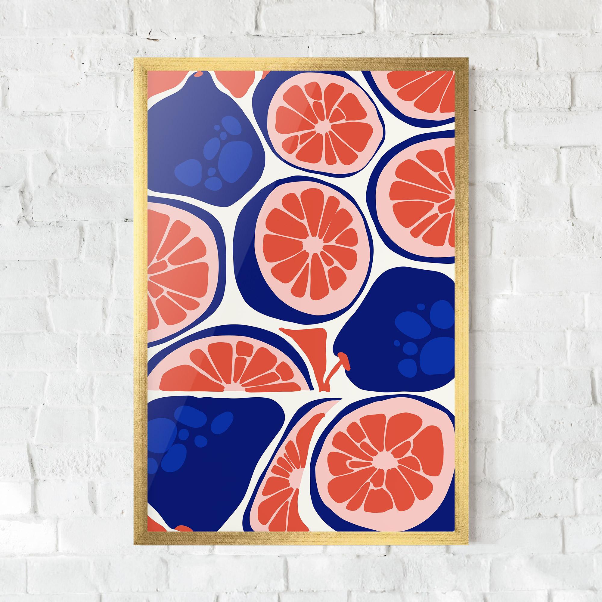 Gerahmte Poster Blue Pink Fruit mockup 0
