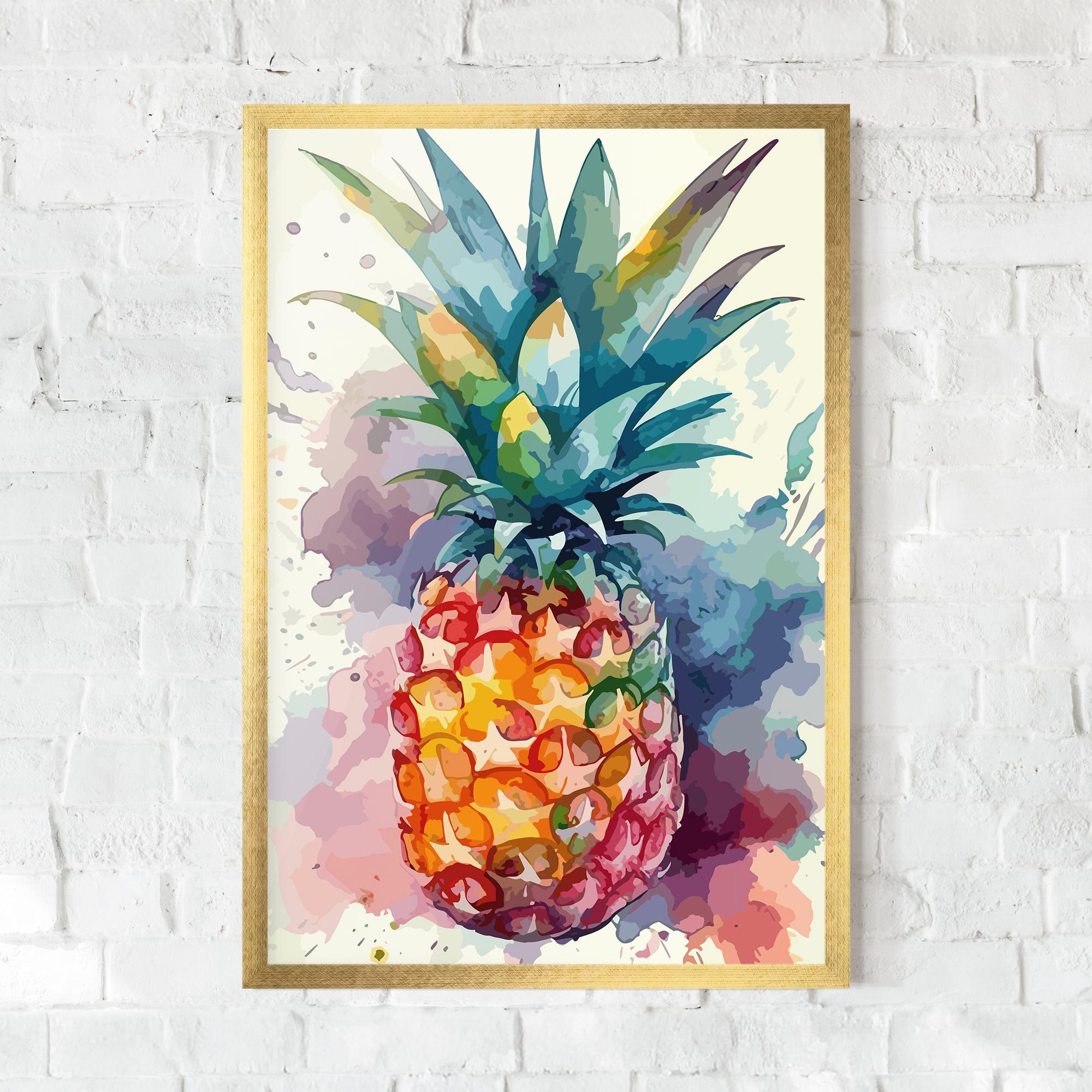 Gerahmte Poster Colorful Pineapple mockup 0