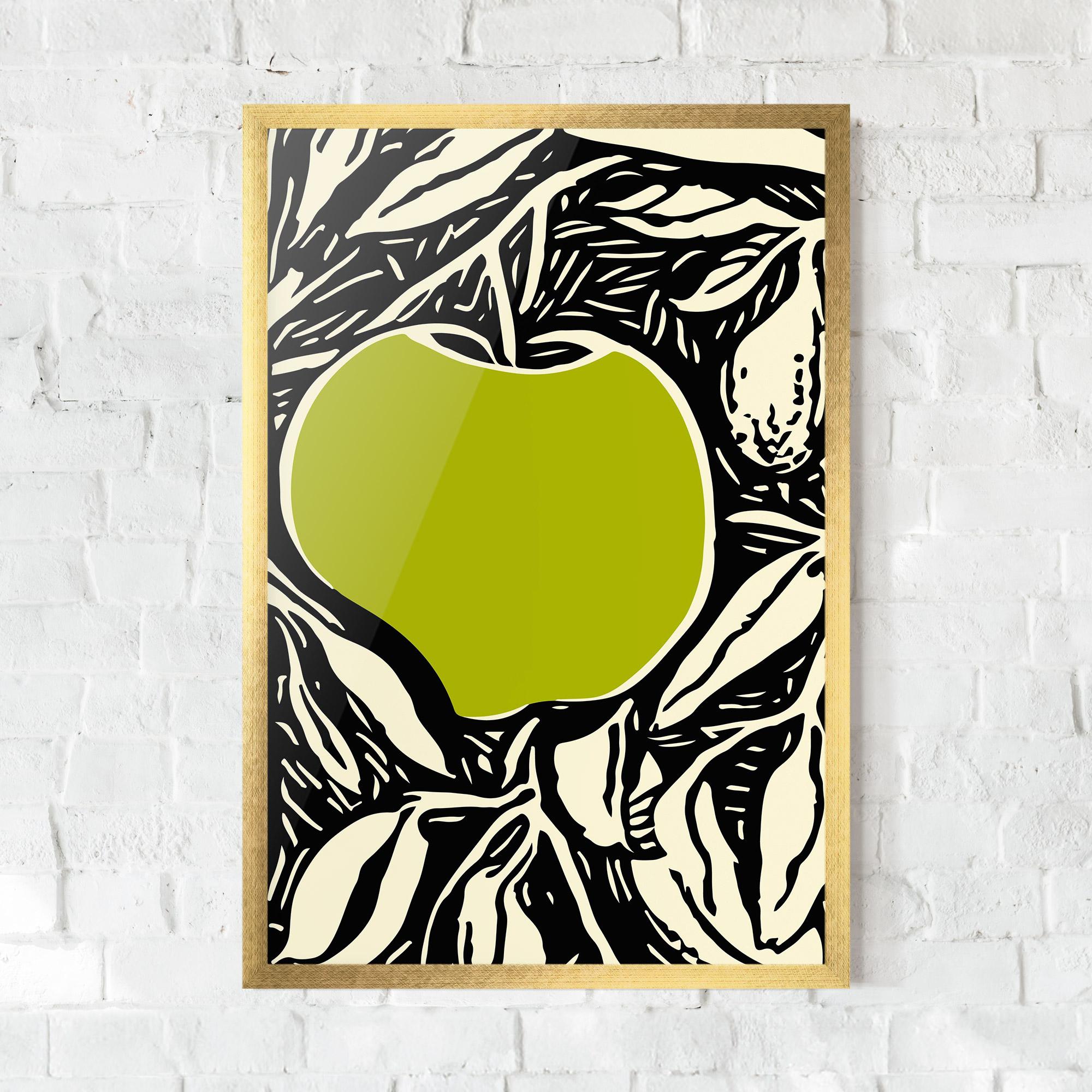 Gerahmte Poster Green Apple mockup 0