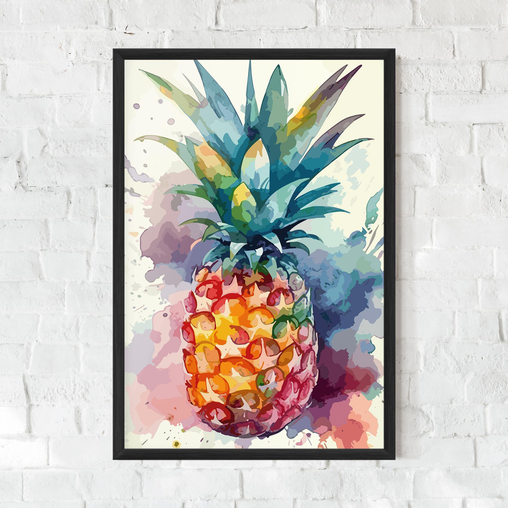 Gerahmte Poster Colorful Pineapple mockup 0