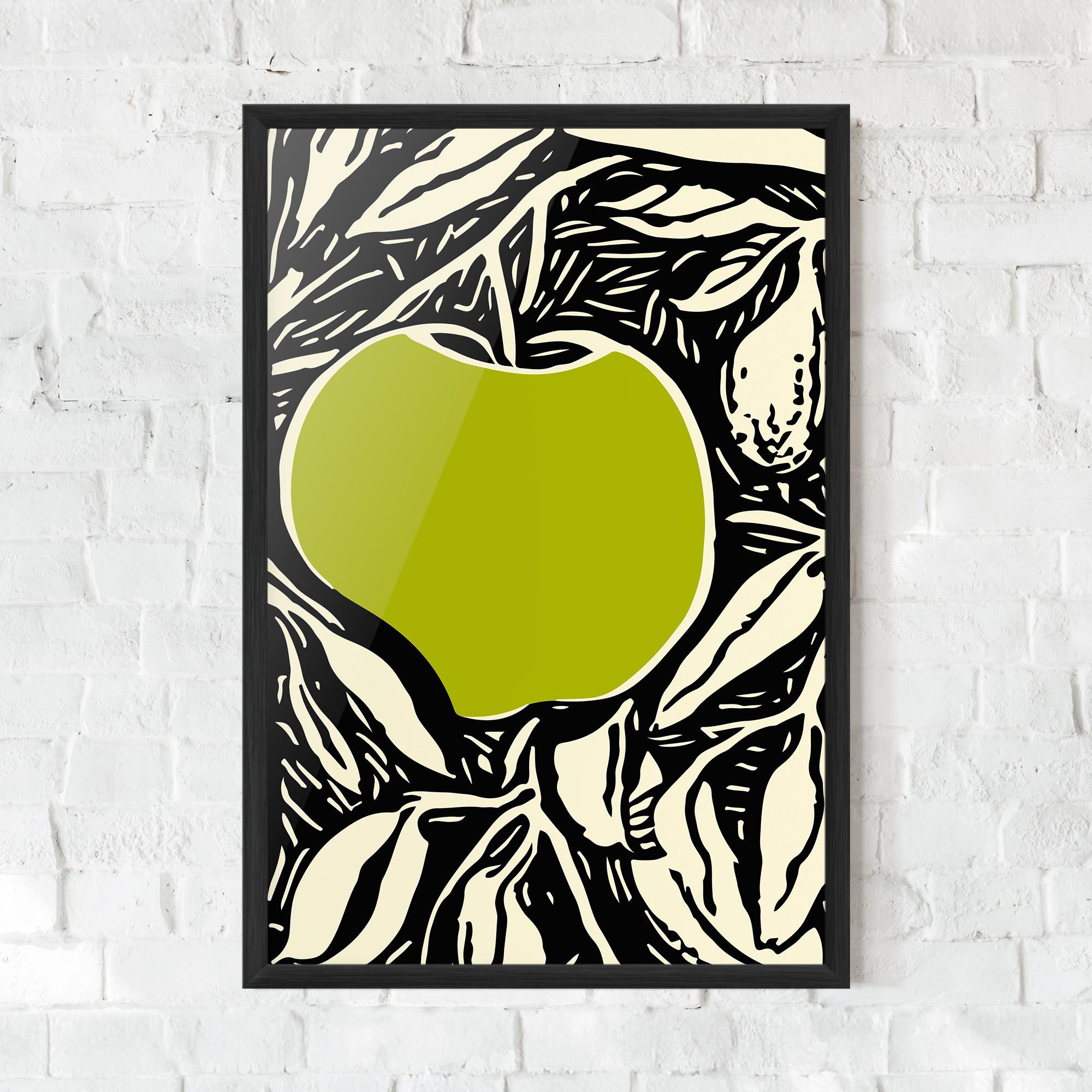 Gerahmte Poster Green Apple mockup 0