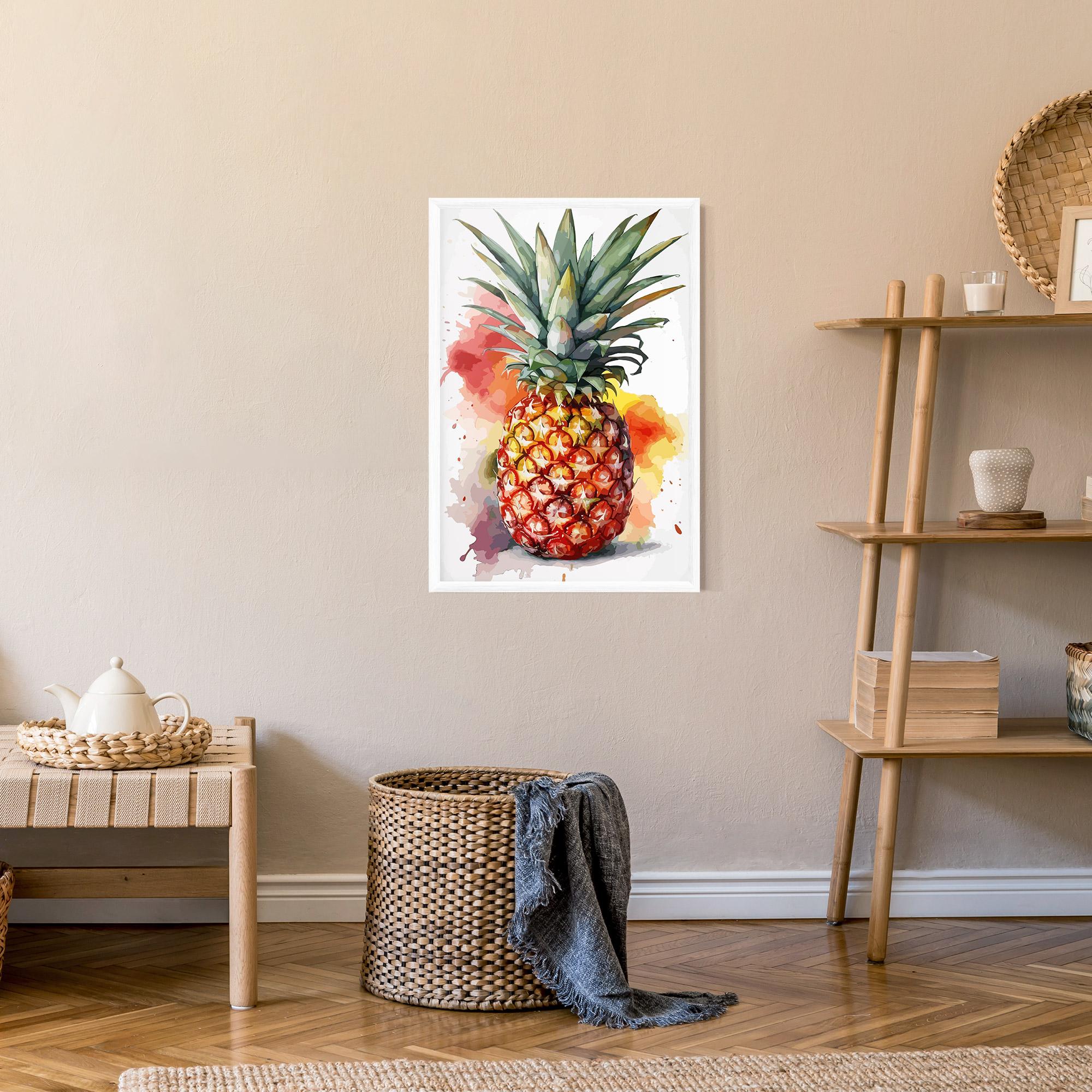 Gerahmte Poster Pineapple Watercolor mockup 9