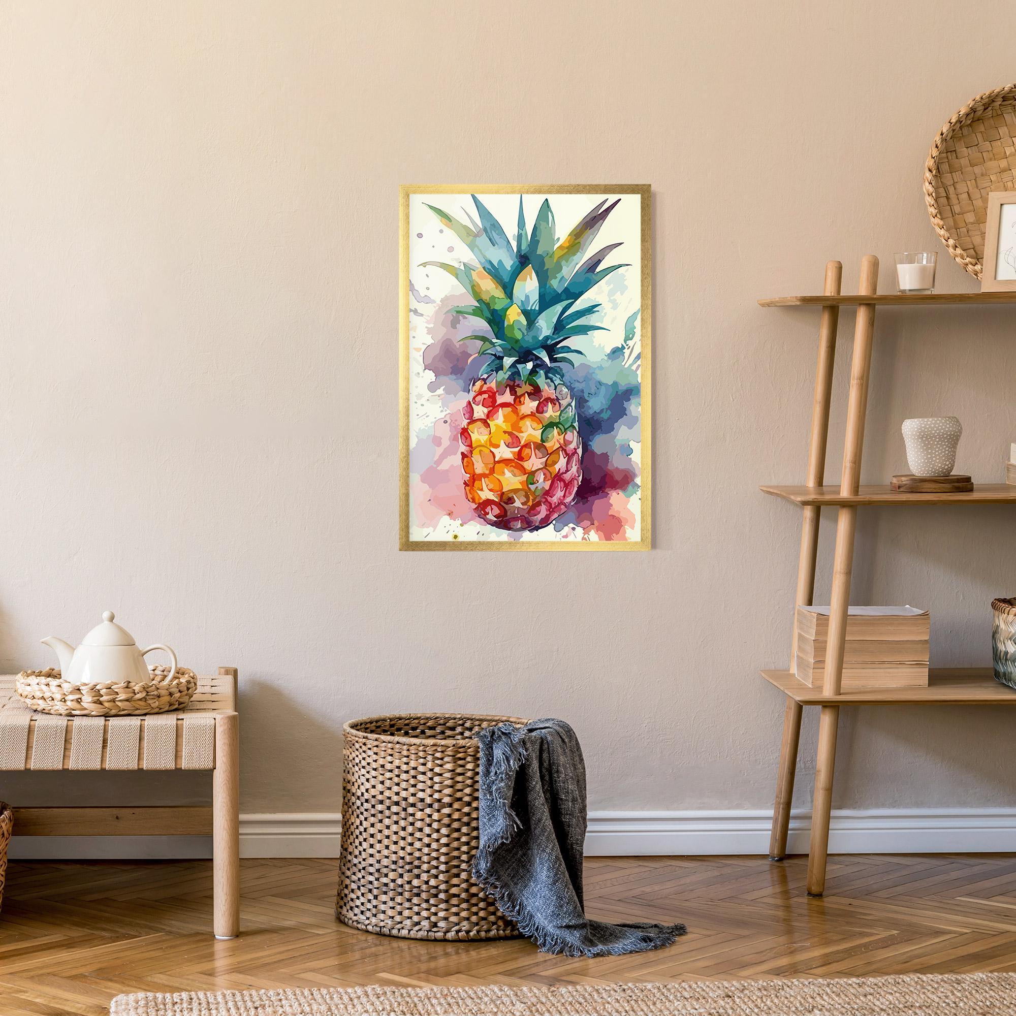 Gerahmte Poster Colorful Pineapple mockup 9