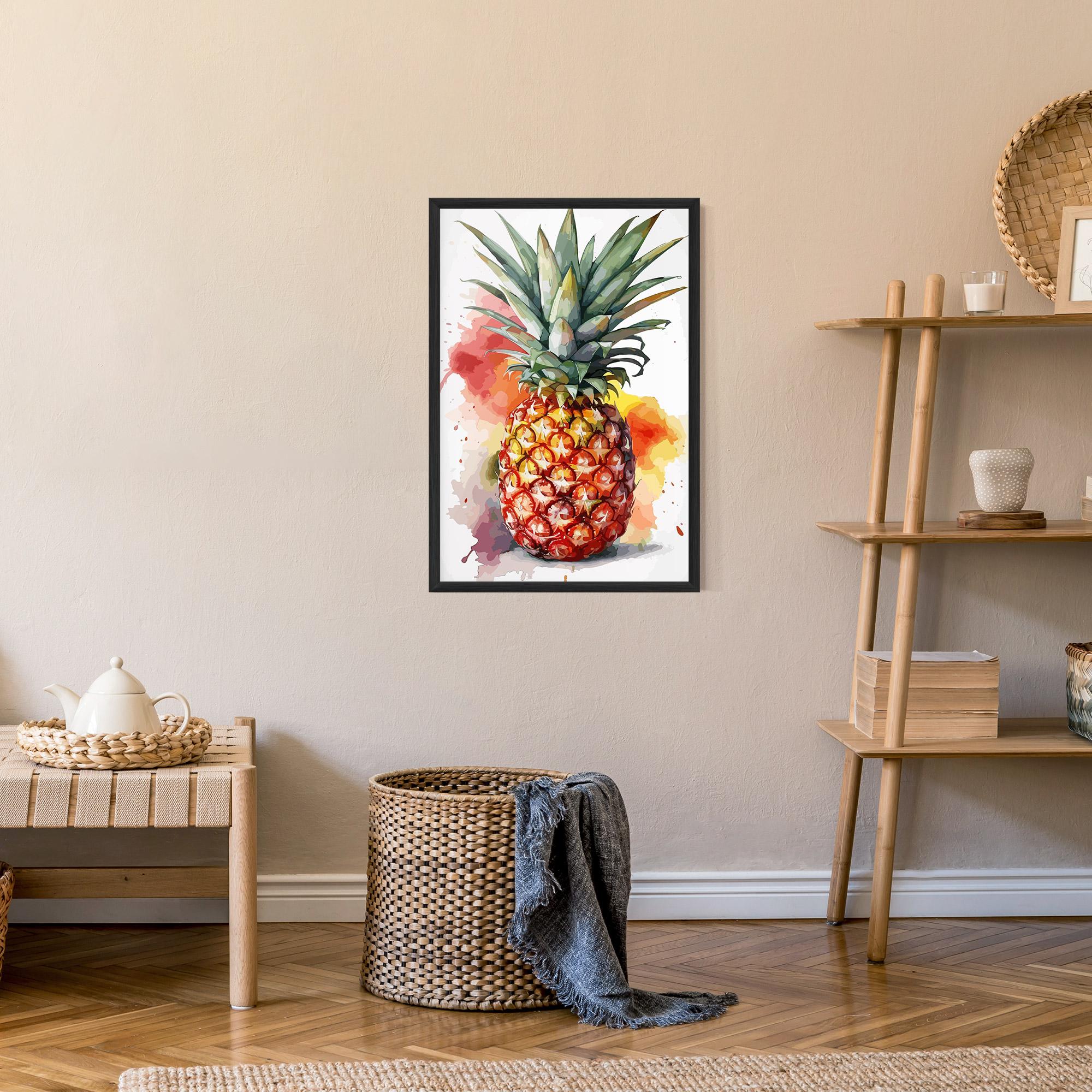 Gerahmte Poster Pineapple Watercolor mockup 9