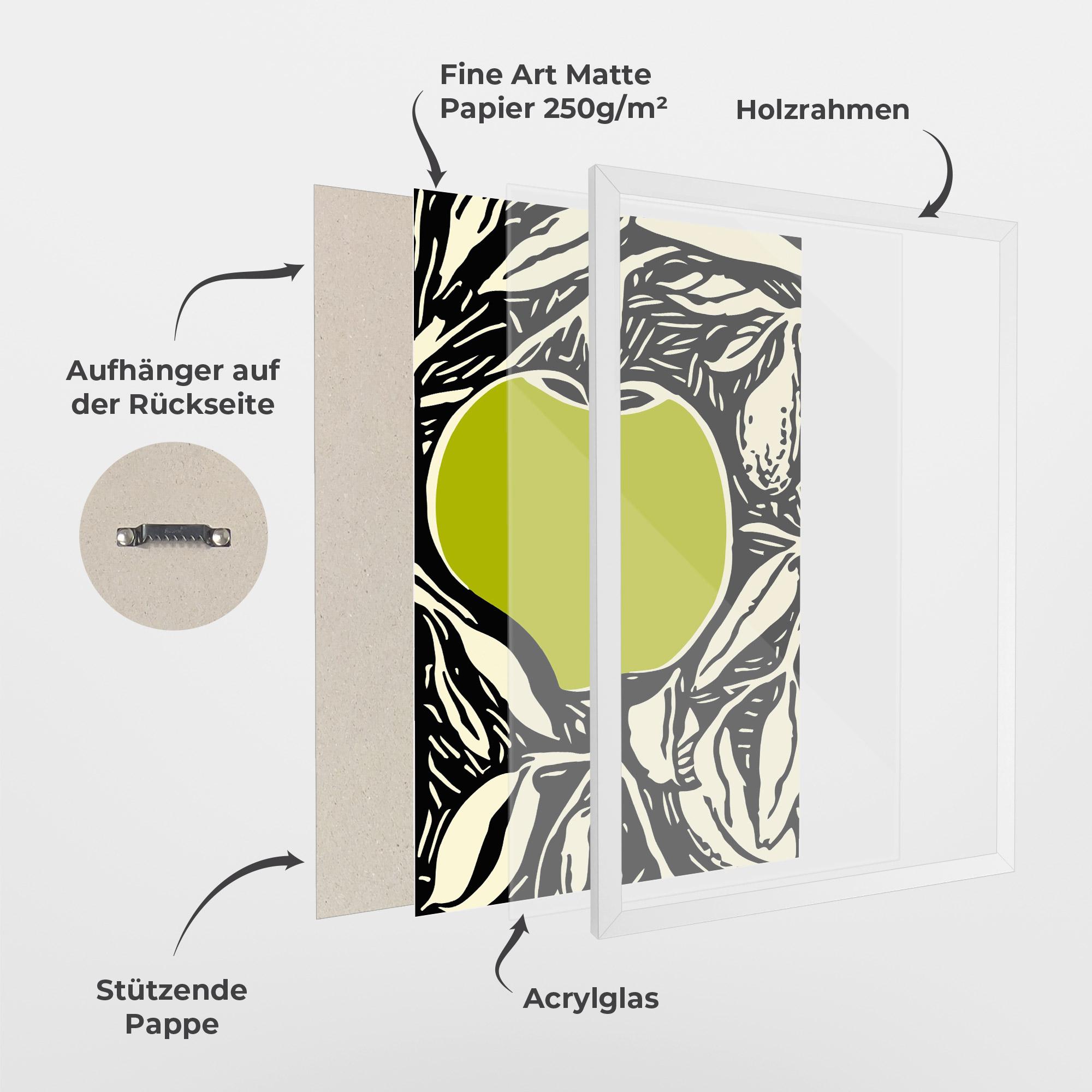 Gerahmte Poster Green Apple mockup 1
