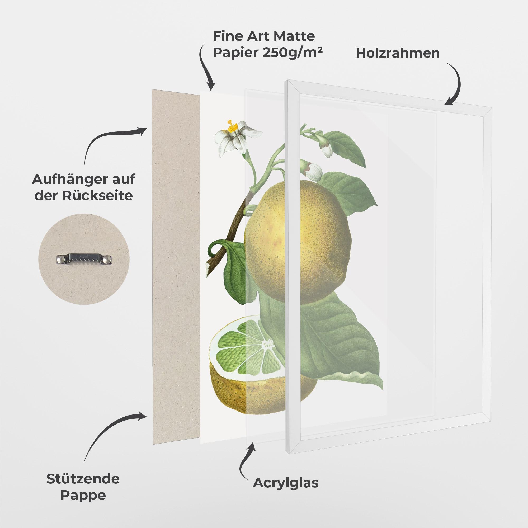 Gerahmte Poster Lime Flower mockup 1