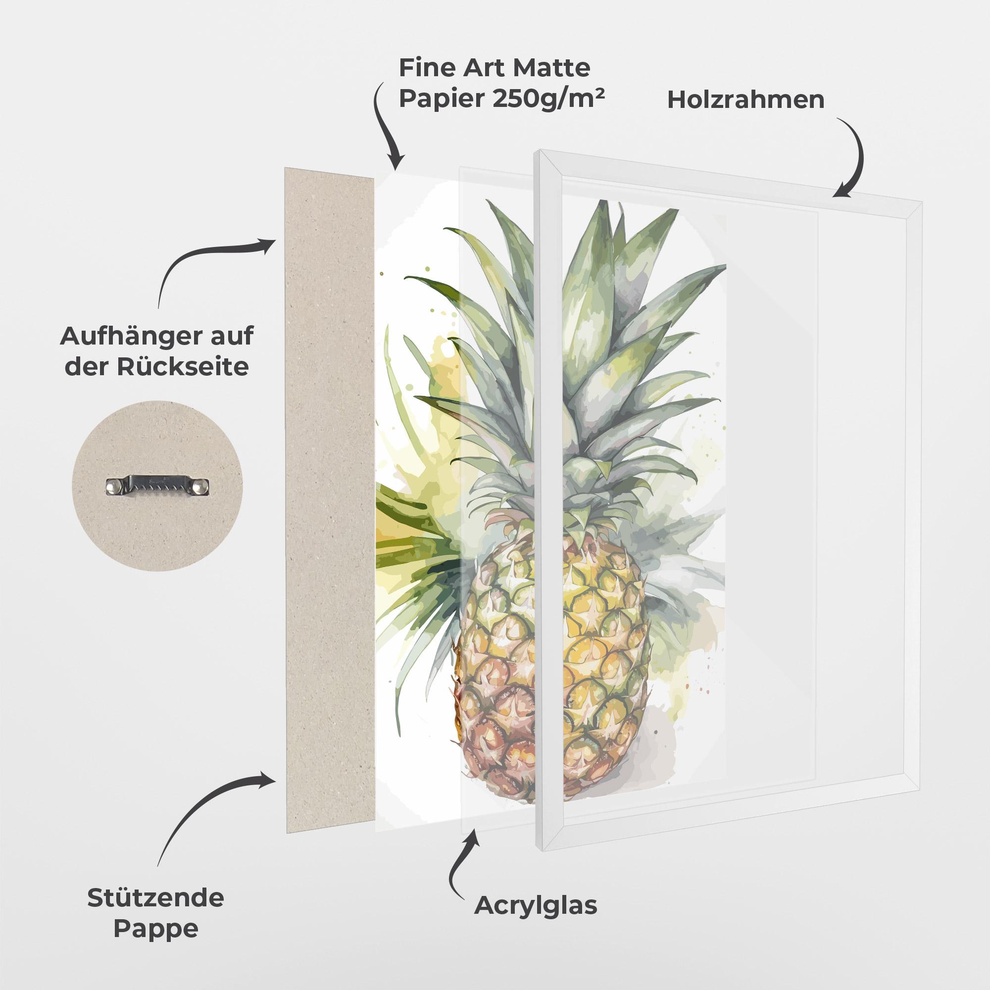 Gerahmte Poster Pineapple mockup 1