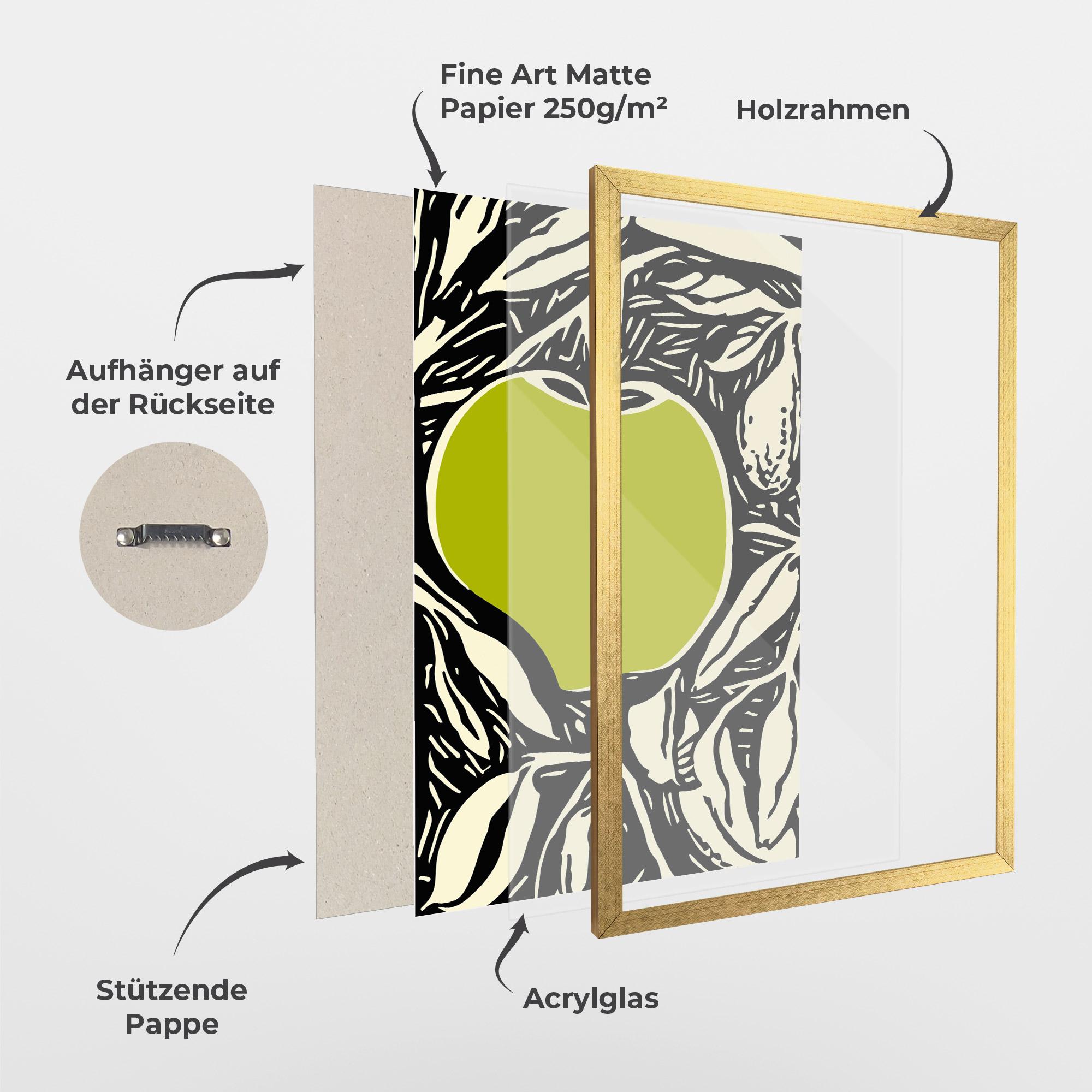 Gerahmte Poster Green Apple mockup 1