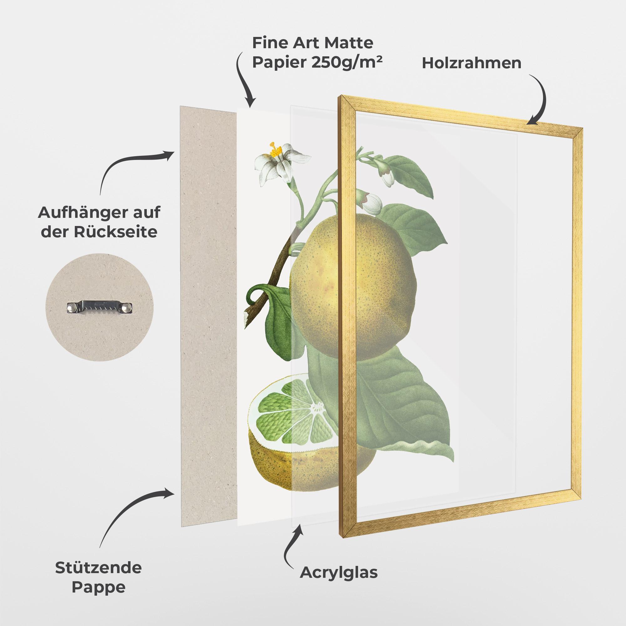 Gerahmte Poster Lime Flower mockup 1