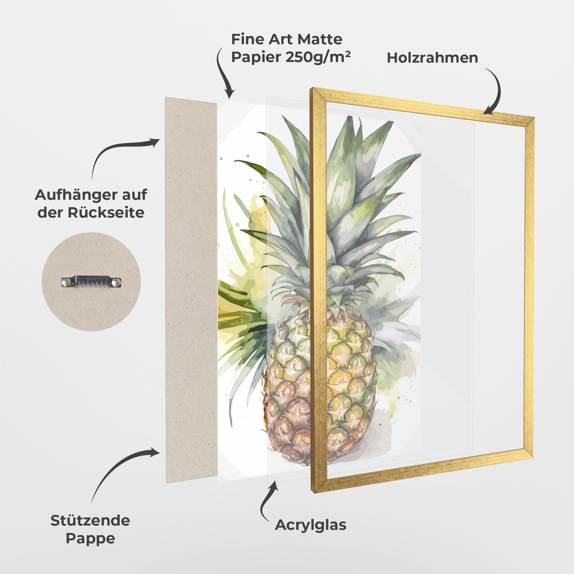 Gerahmte Poster Pineapple mockup 1