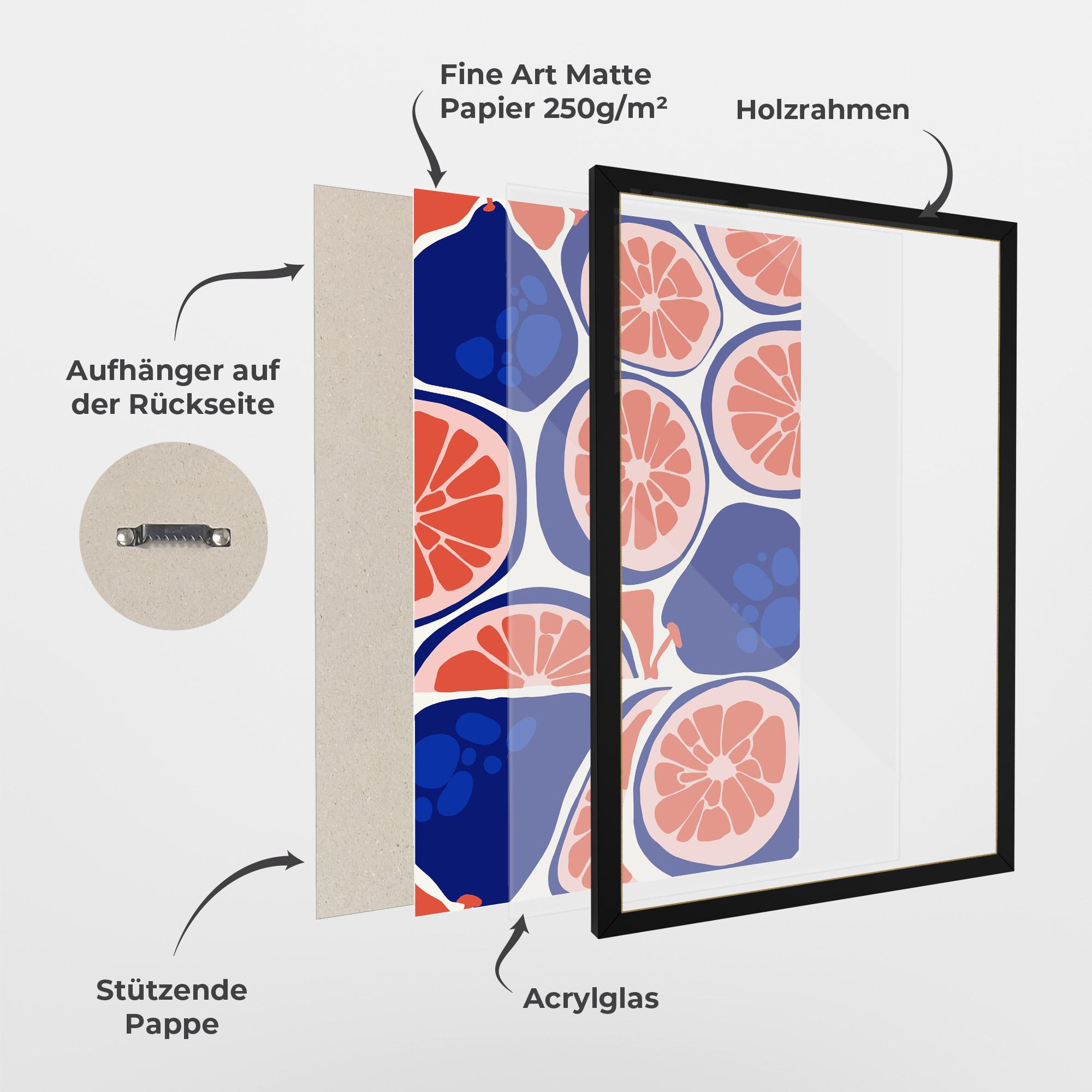 Gerahmte Poster Blue Pink Fruit mockup 1